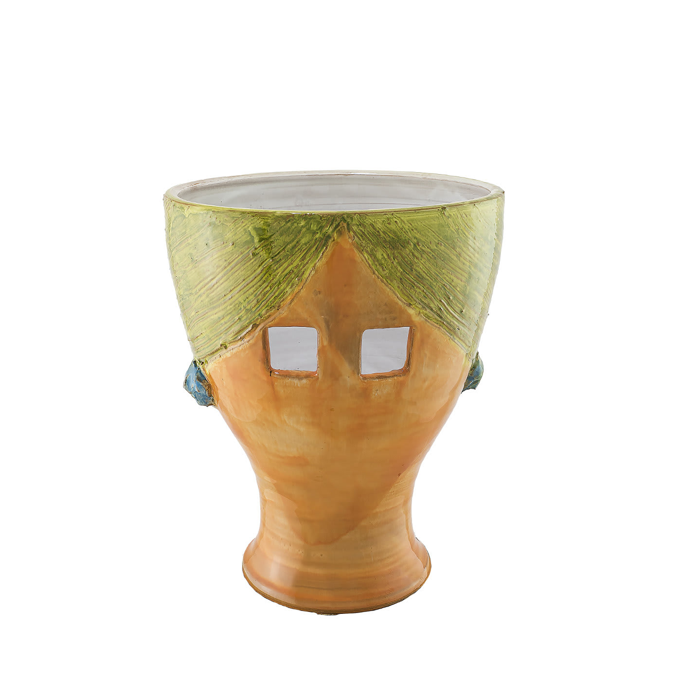 Small Orange Head Vase with Applications - Alessi Ceramiche