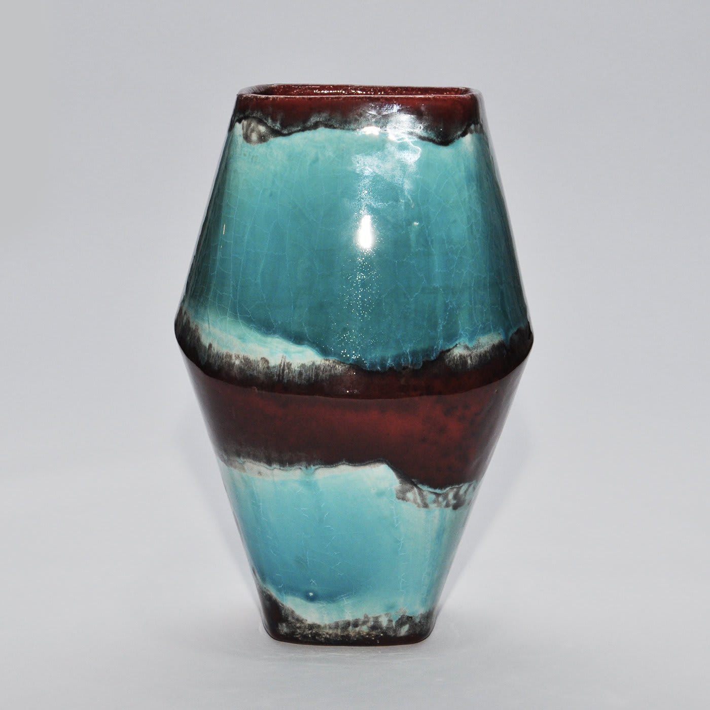 Anfora Vase Turquoise and Red - Caruzzo e Fabbro
