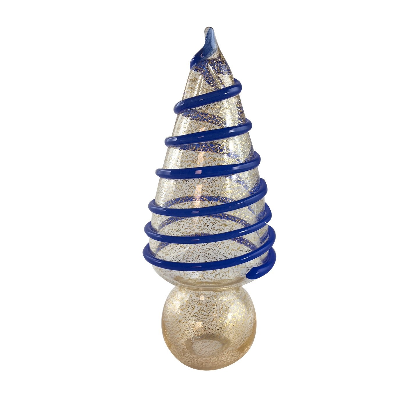 Christmas Tree Cobalt with Gold Leaf - Gambaro e Tagliapietra