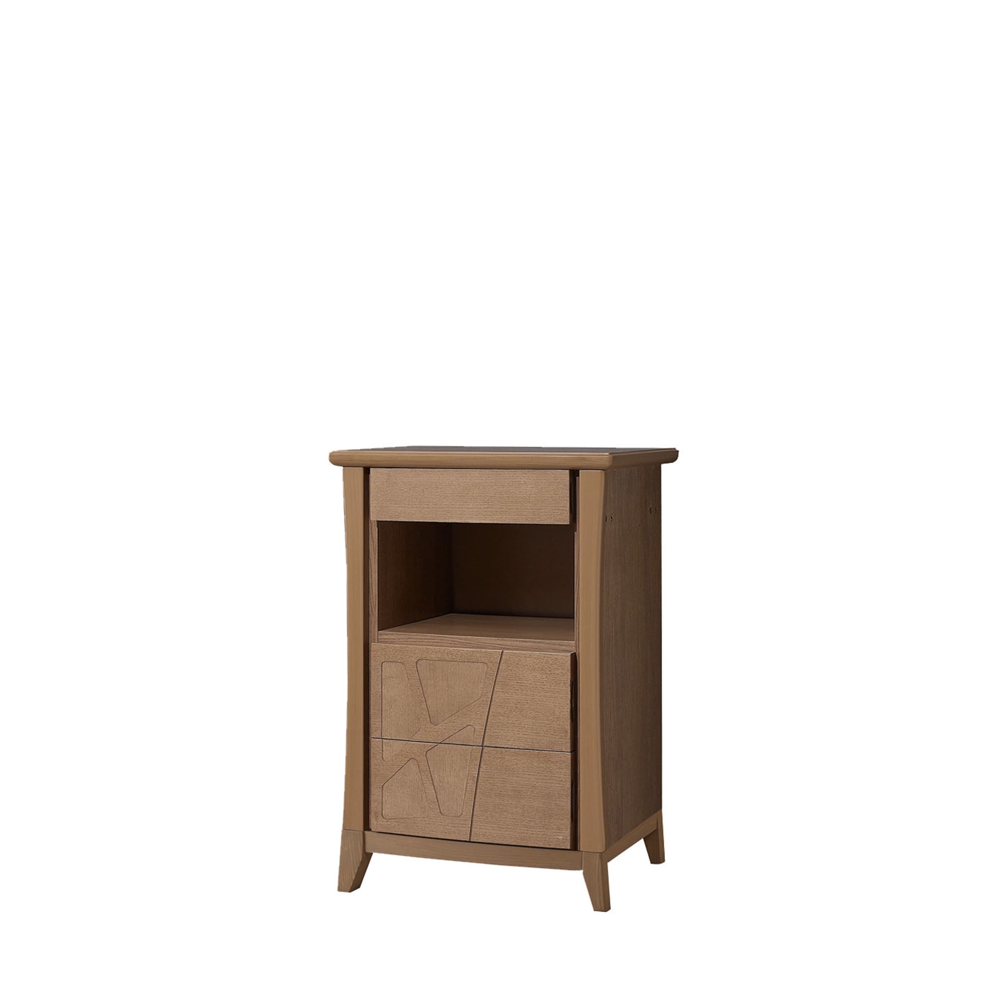 Motivi Three-Drawer Night Stand with Open Compartment on Four Legs - Main view