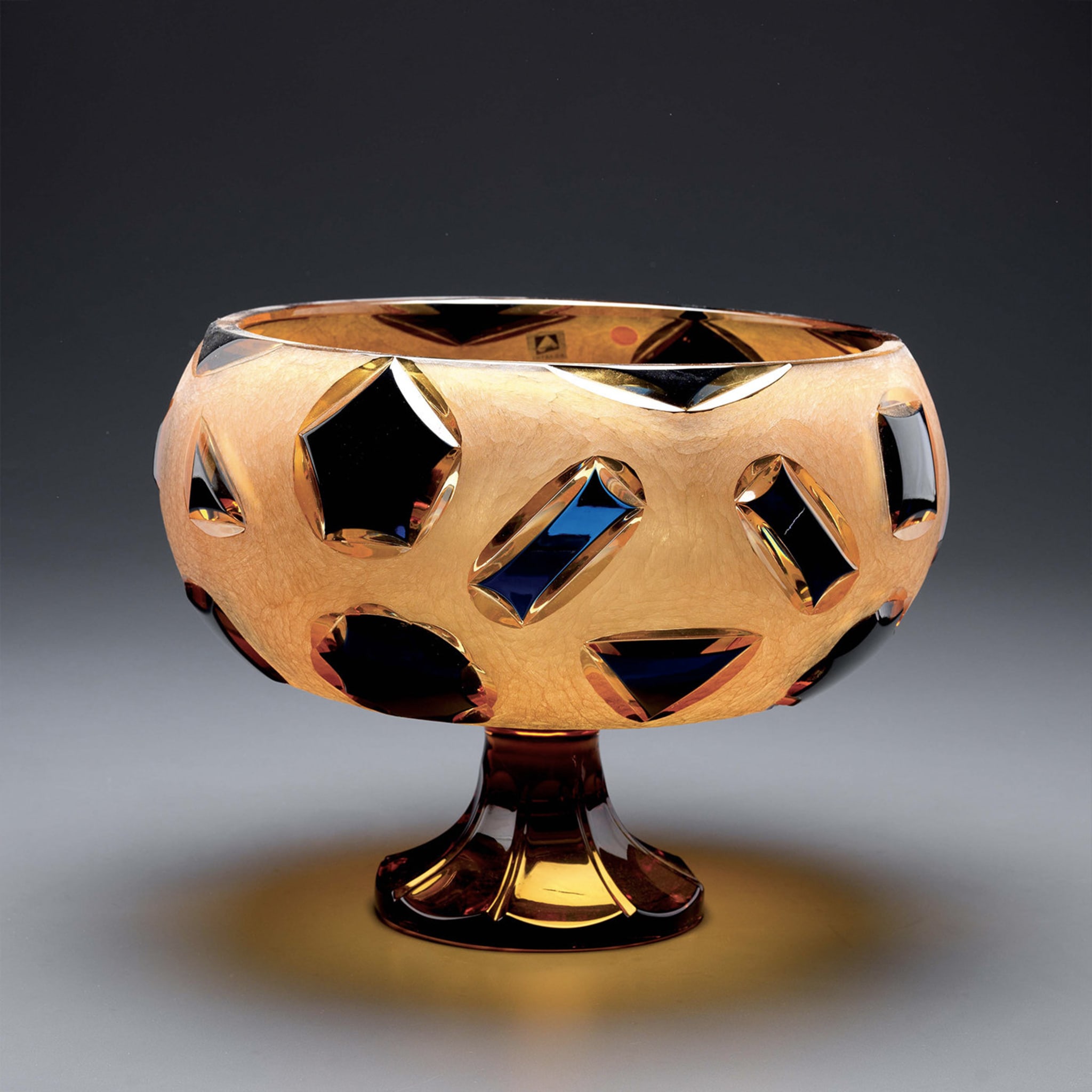 Crystal Bowl in Amber and Blue - Alternative view 1