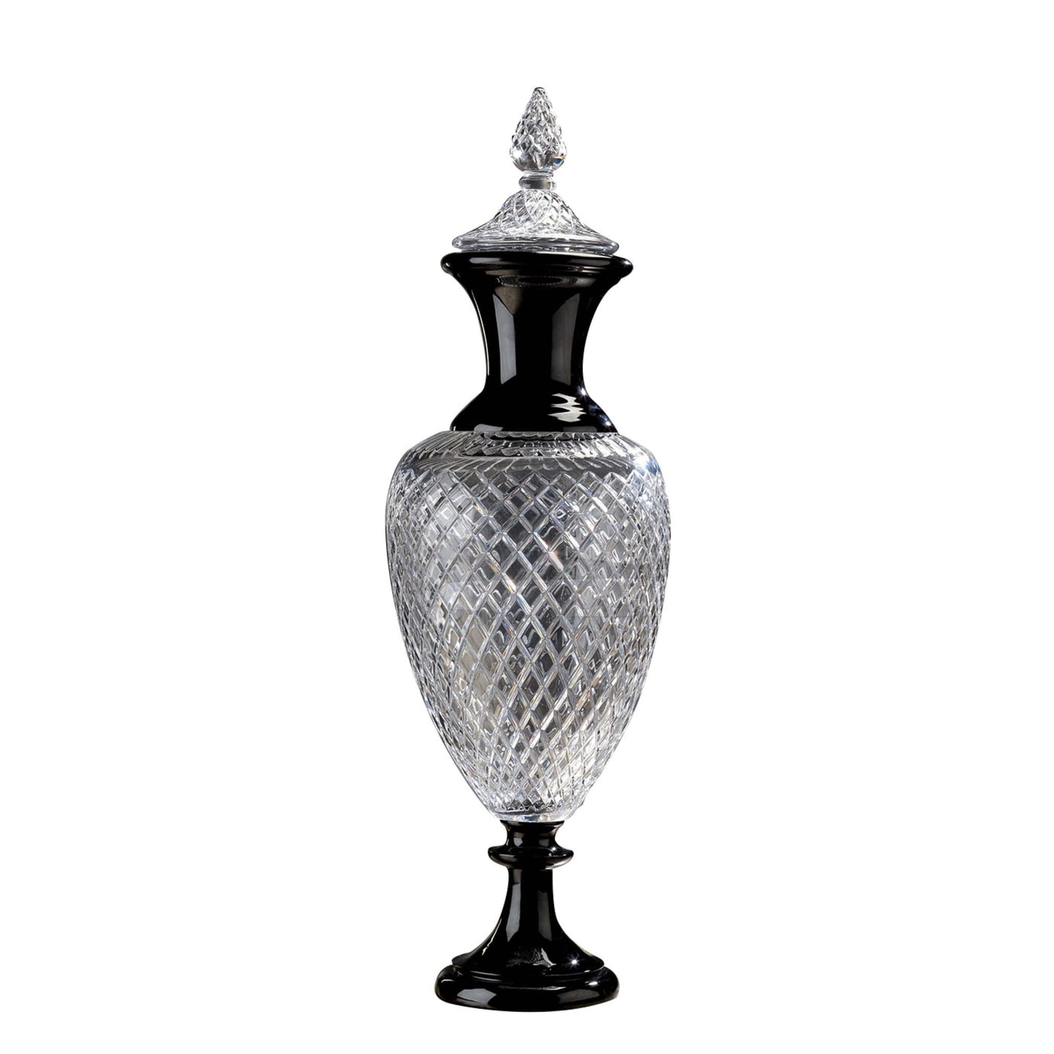Amphora Crystal Vase in Clear and Black - Main view
