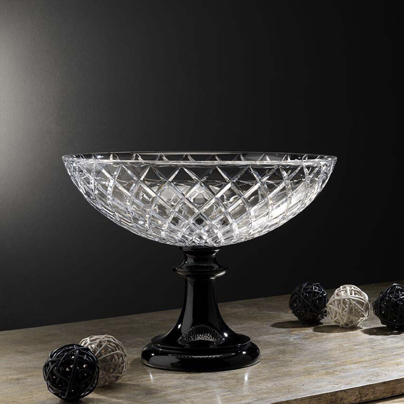 Crystal Centerpiece in Clear and Black - Nuova Cev