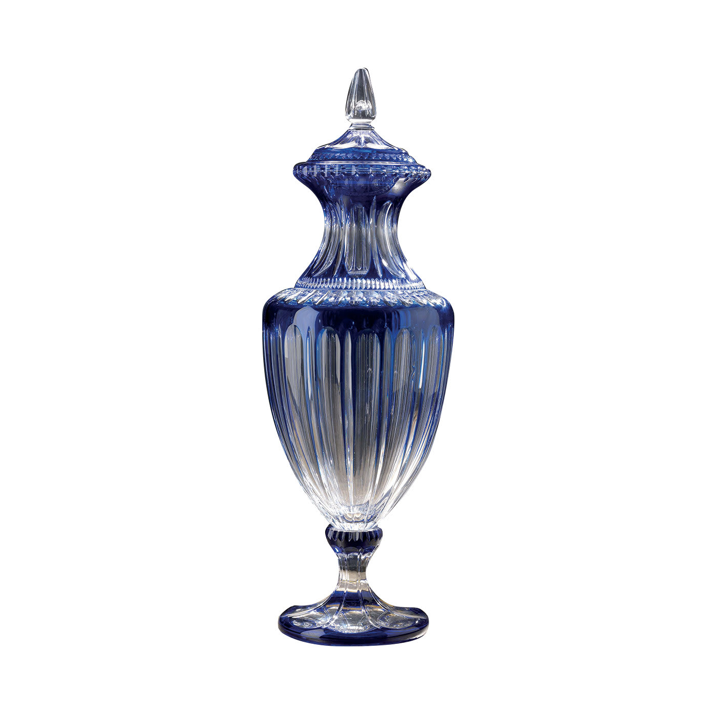 Amphora Crystal Vase in Amber and Blue - Nuova Cev