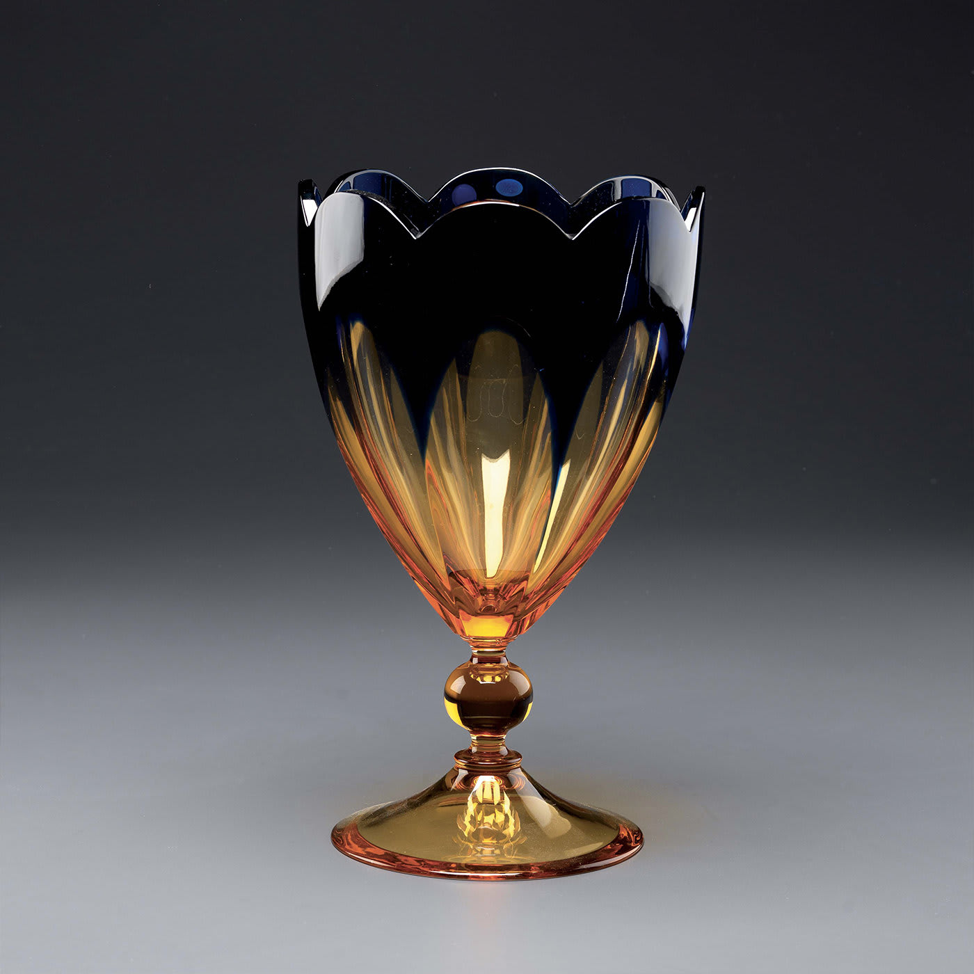 Crystal Cup II in Amber and Blue - Nuova Cev