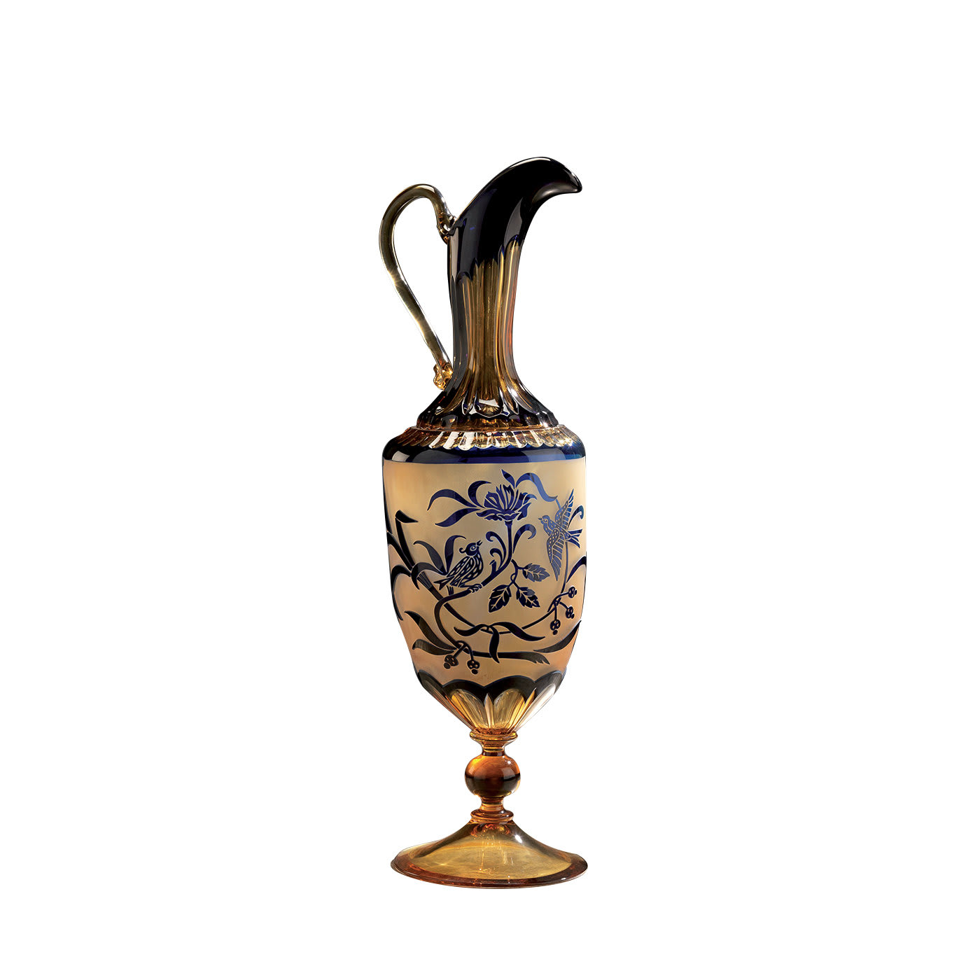 Crystal Carafe in Amber and Blue - Nuova Cev