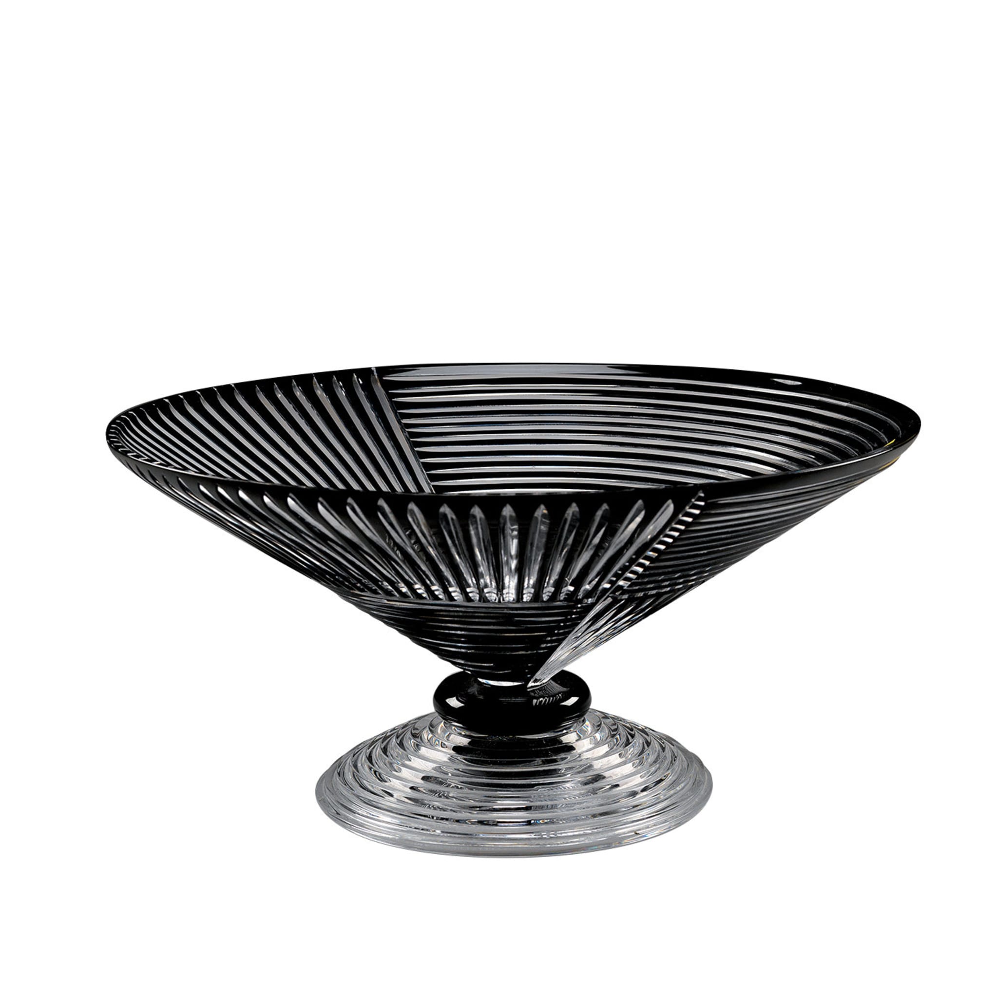 Plato con pie de cristal en transparente y negro - Vista principal