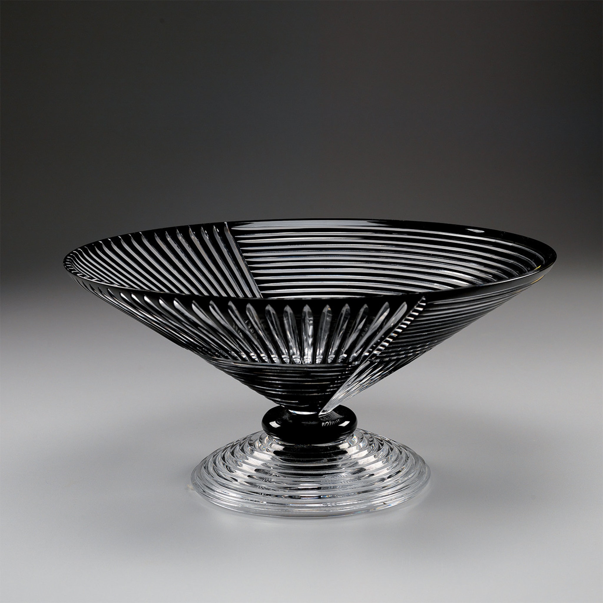 Crystal Footed Plate in Clear and Black - Alternative view 1