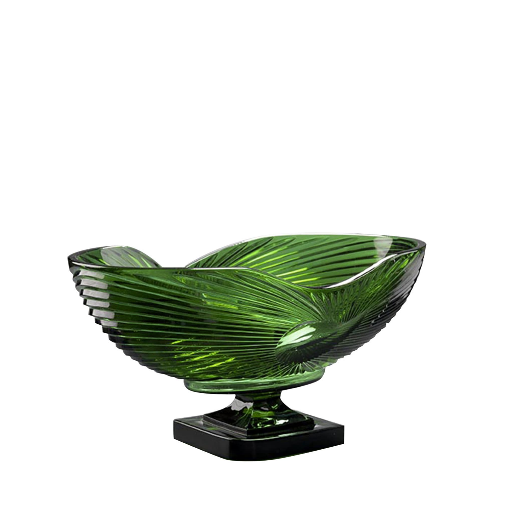 Vase rond en cristal, vert malachite - Vue principale