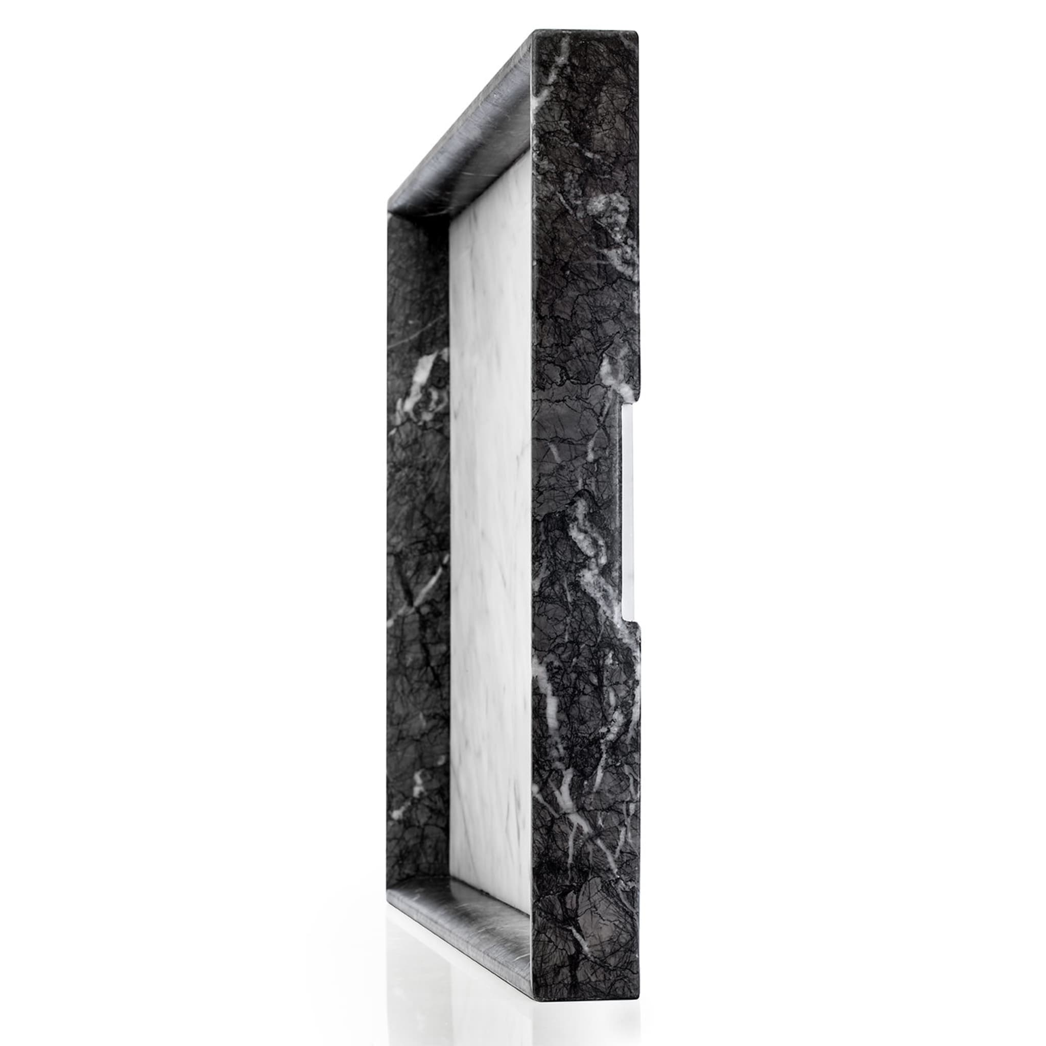 Convivio Maxi Solid Tray in Grey Carnico and White Carrara Marbles - Alternative view 1