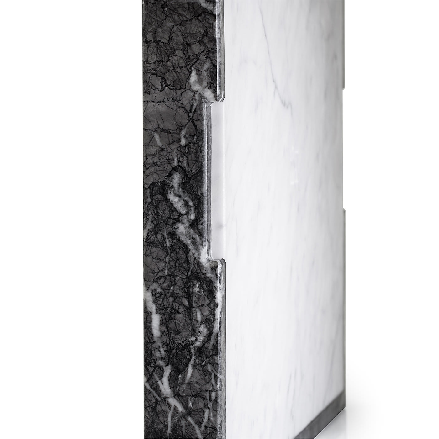 Convivio Maxi Solid Tray in Grey Carnico and White Carrara Marbles - Espidesign by Paola Speranza