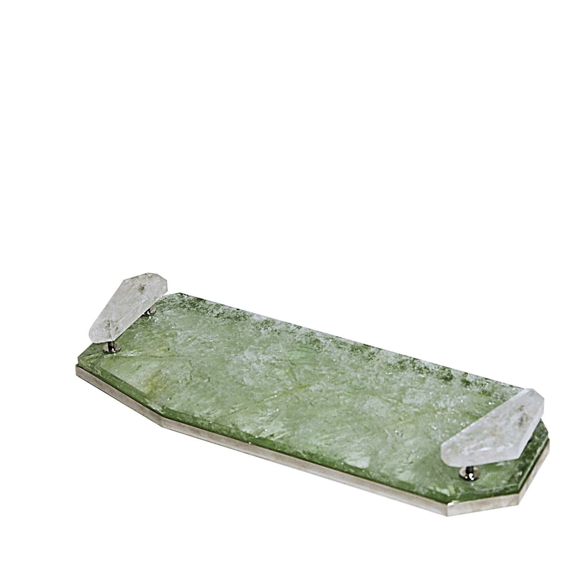 Brass Tray in Green and Hyaline Quartz - Main view