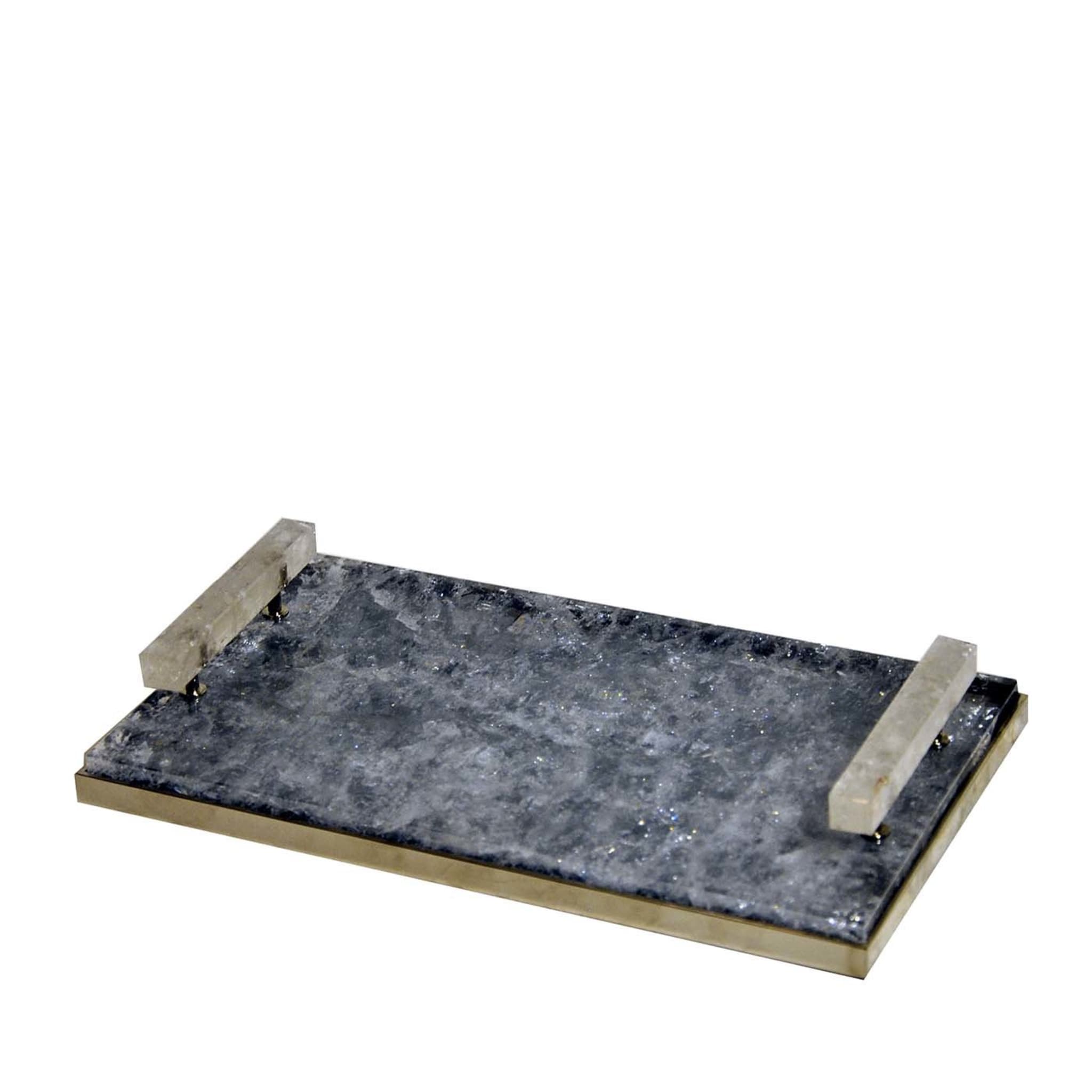 Brass Tray in Black and Hyaline Quartz - Main view
