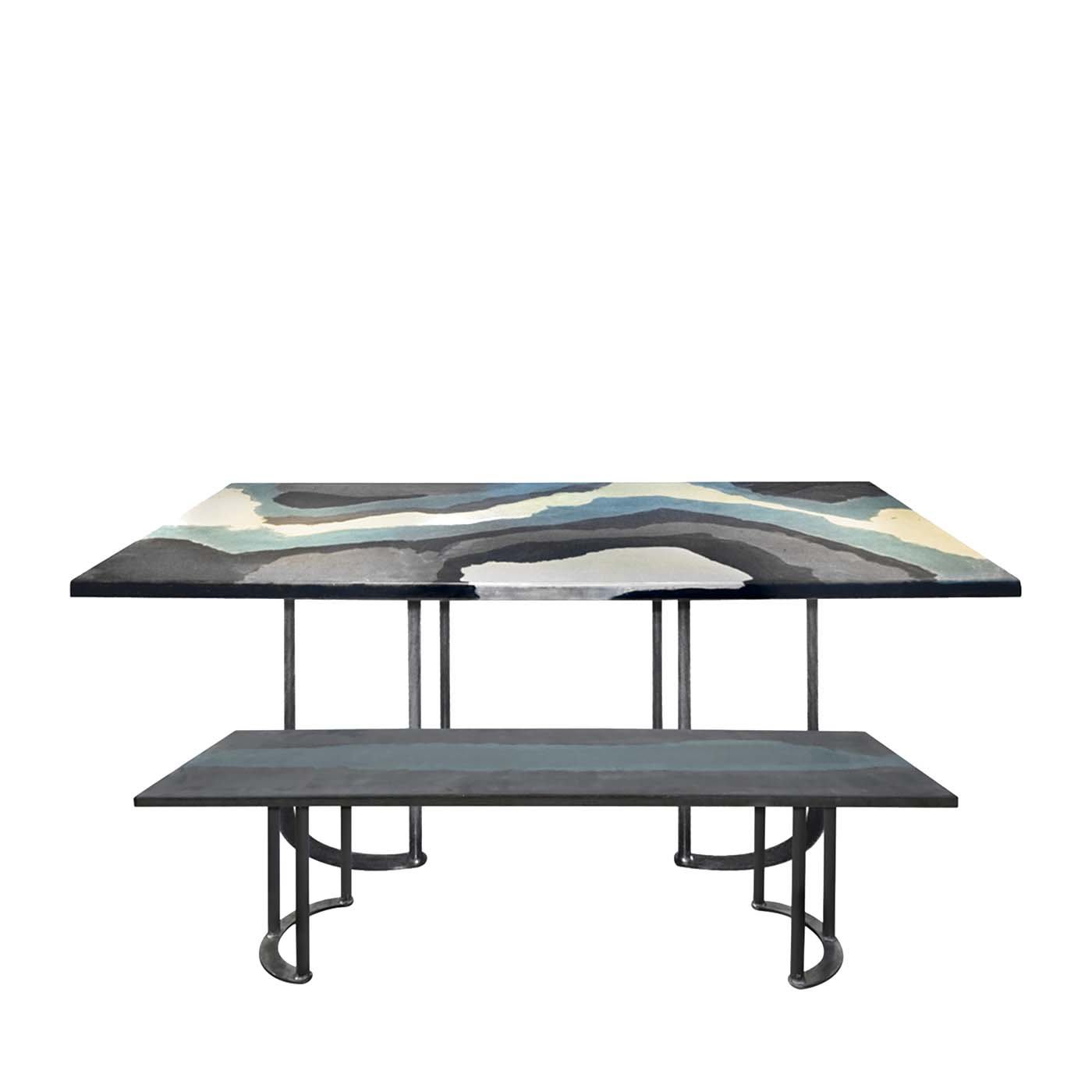 Blue Wave Modular Table and Bench - Carla Milesi di Gresy