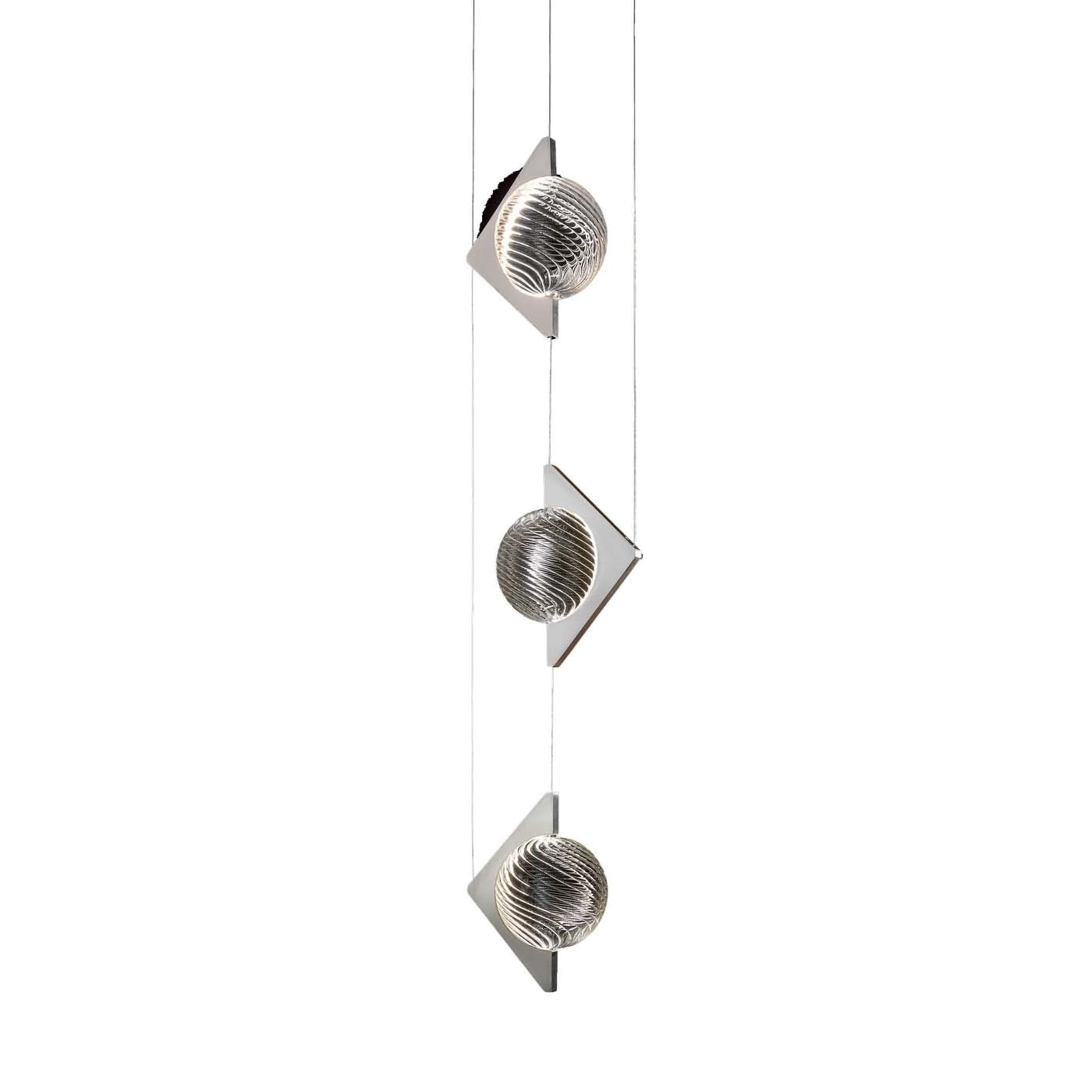 Oz Three-Element Stainless Steel Pendant Lamp - Main view
