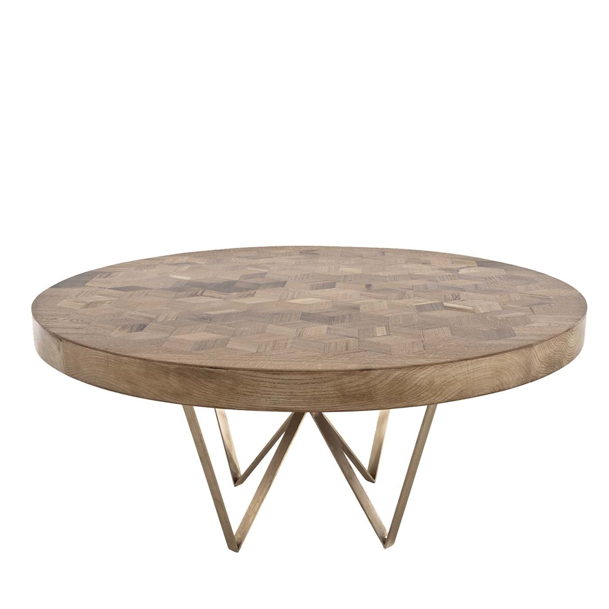 Maurits Round Dining Table with Brass Base - Main view