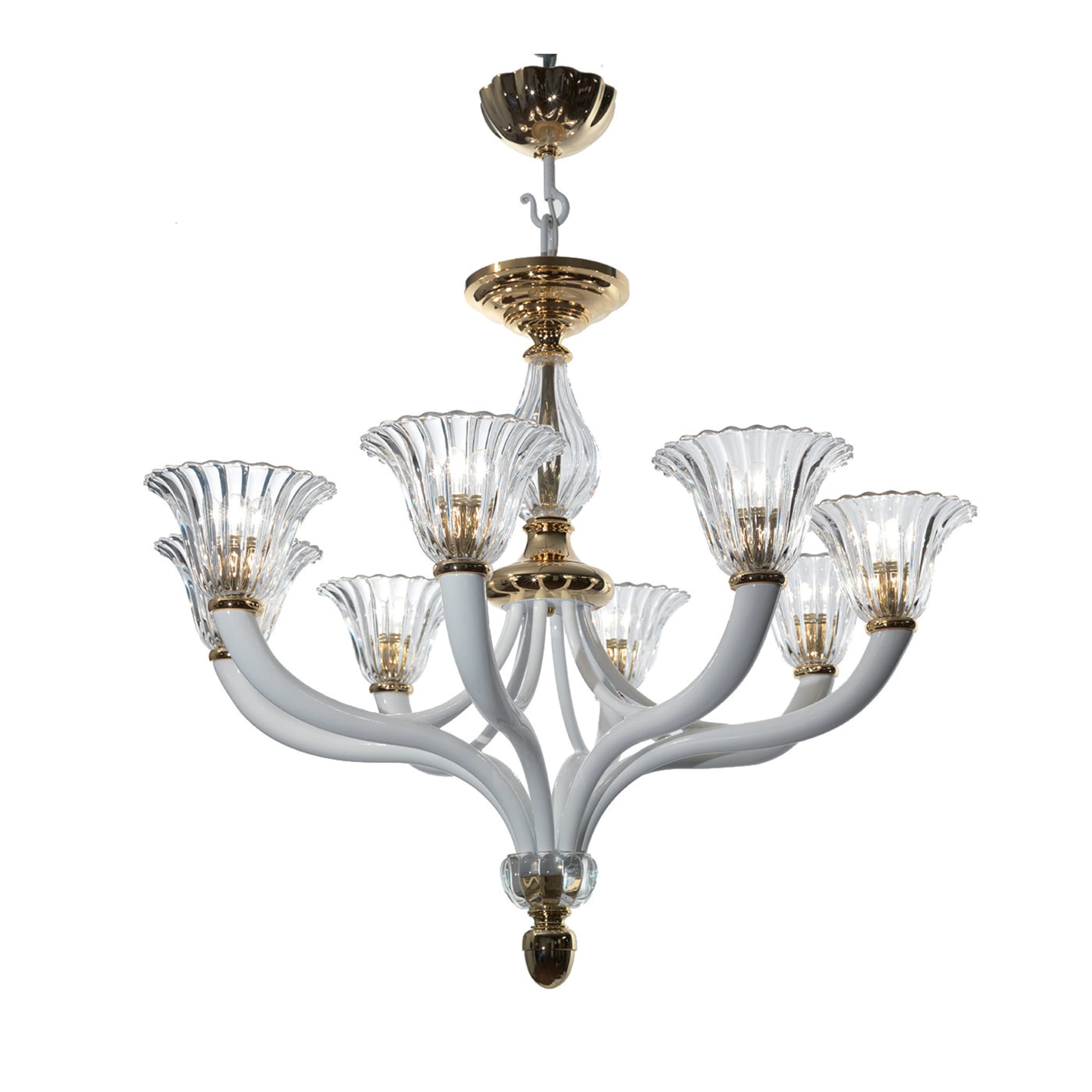 Brass and Crystal Chandelier - Main view