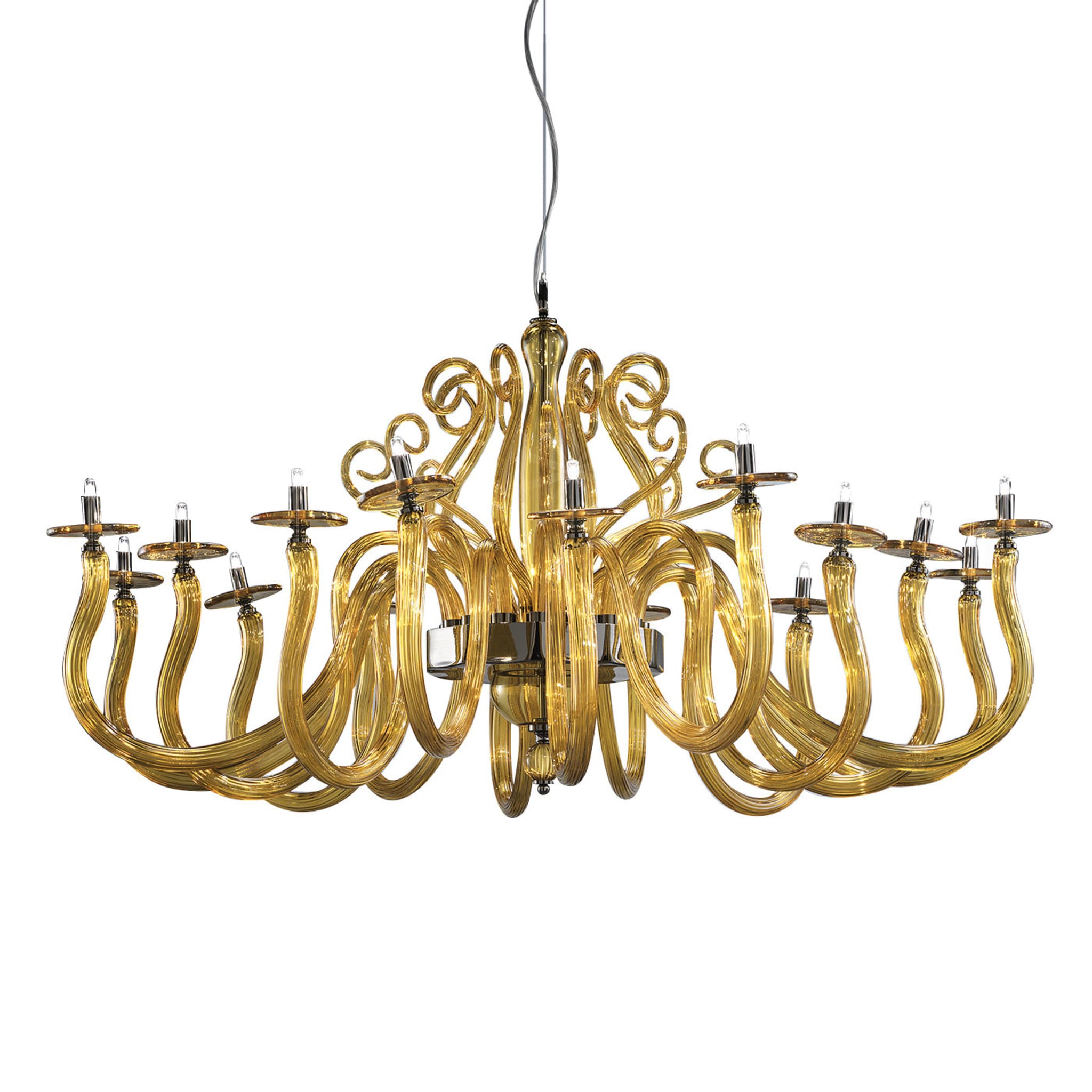 Yncanto Amber Chandelier 16 Lights - Main view