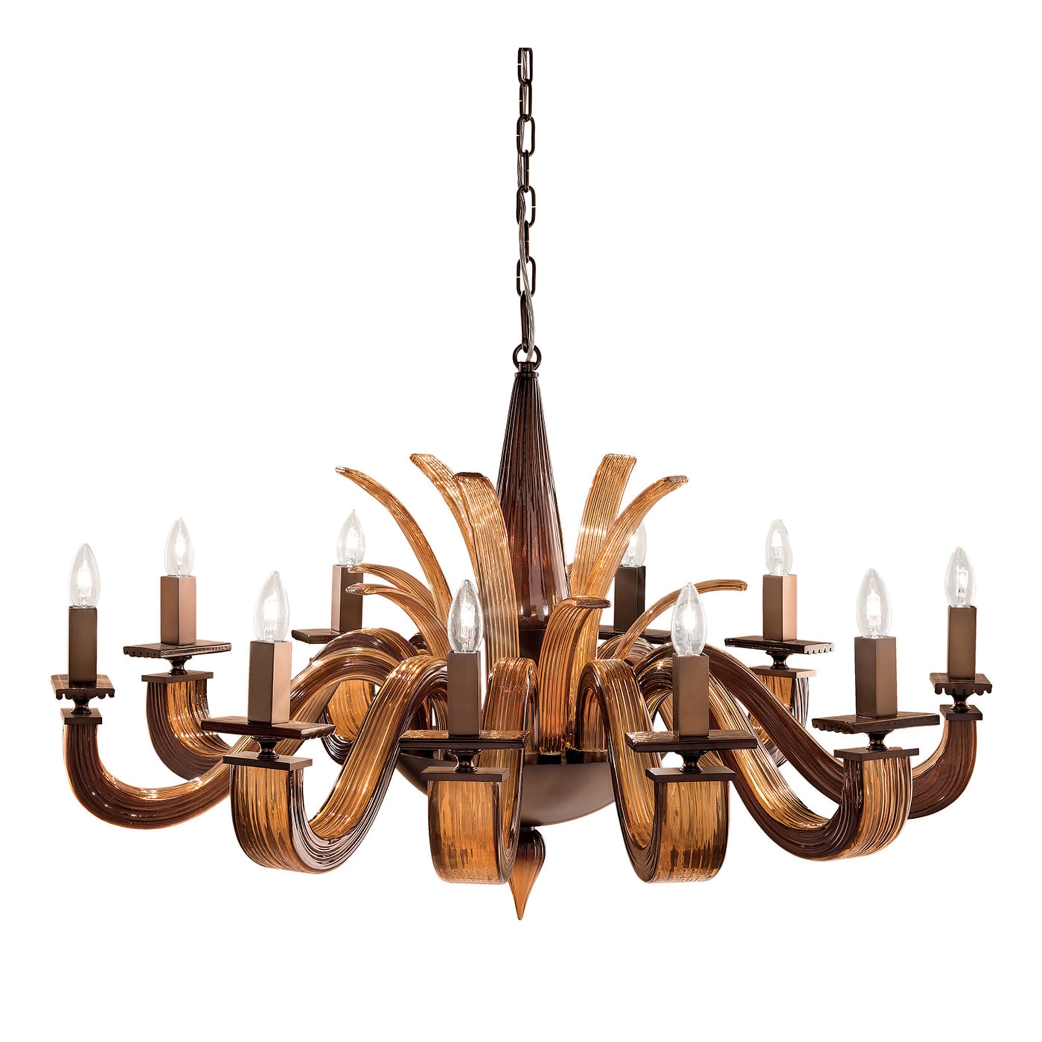 Argo Brown and Amber Chandelier 10 Lights - Main view