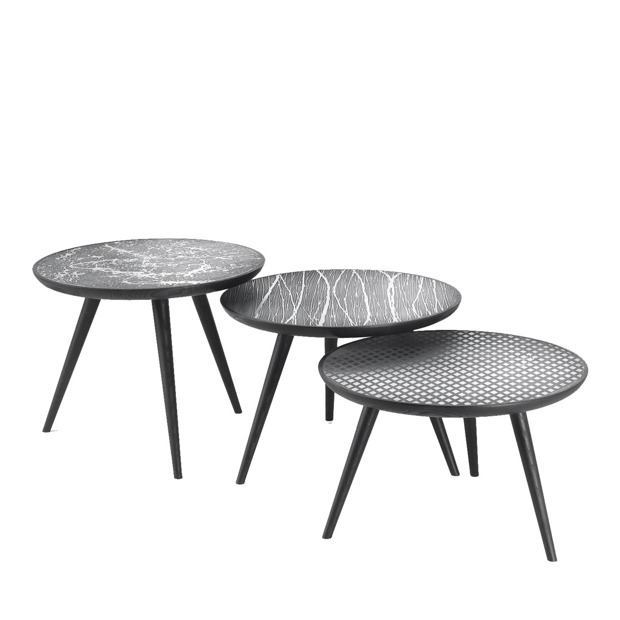 Set di 3 tavoli a incastro in alluminio - Vista principale