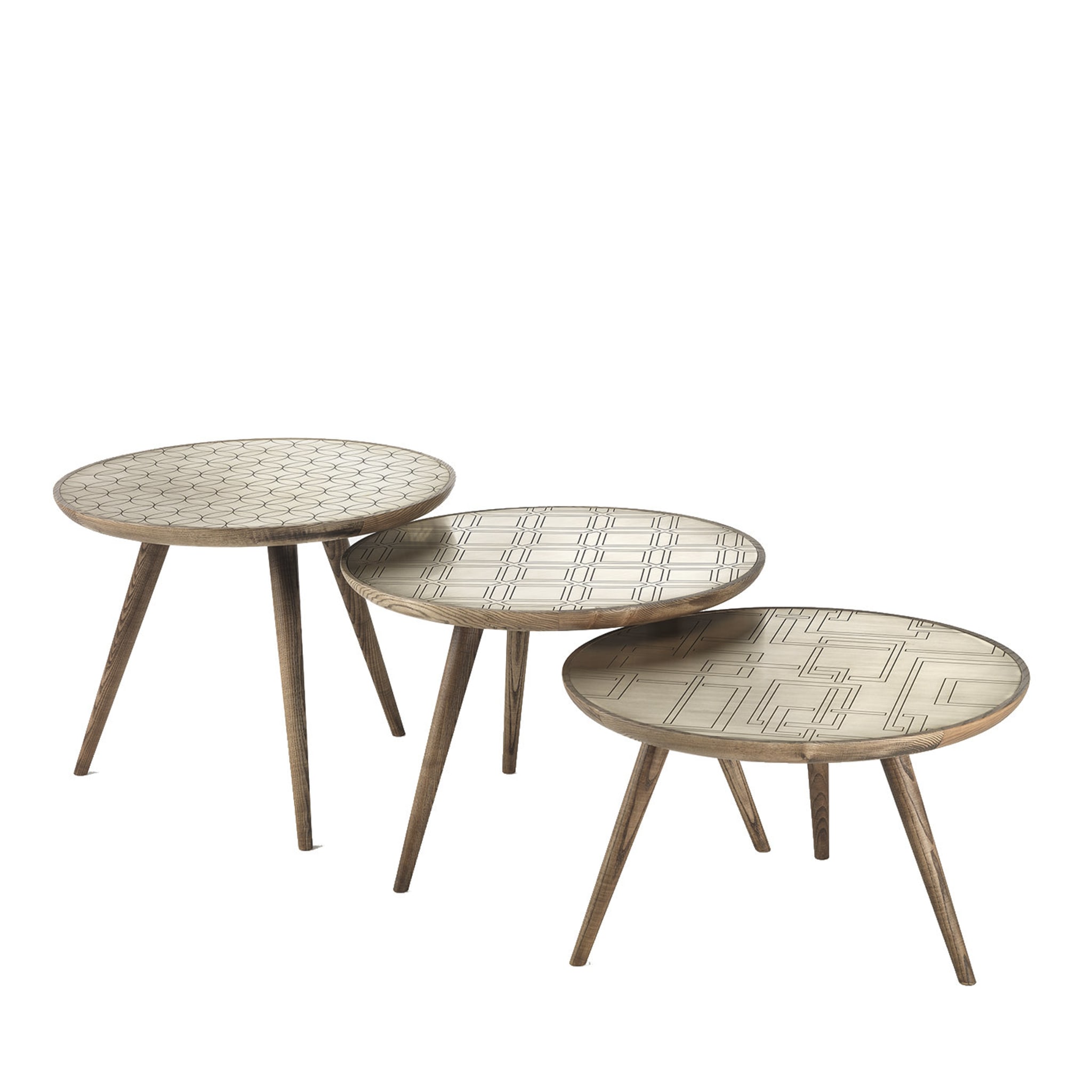Set of 3 Brass Nesting Tables - Main view