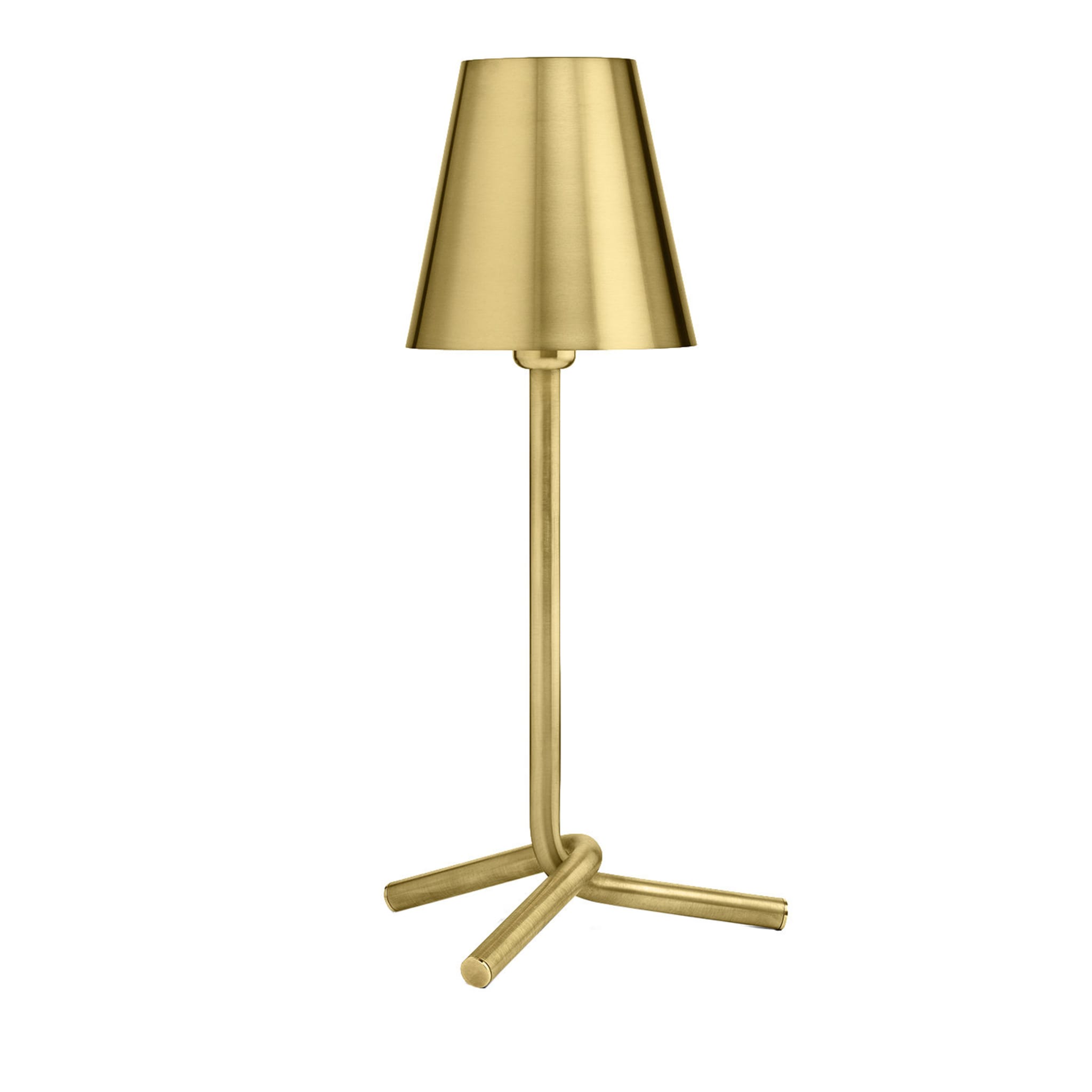 Mio Table Lamp in Satin Brass By Aldo Cibic - Main view