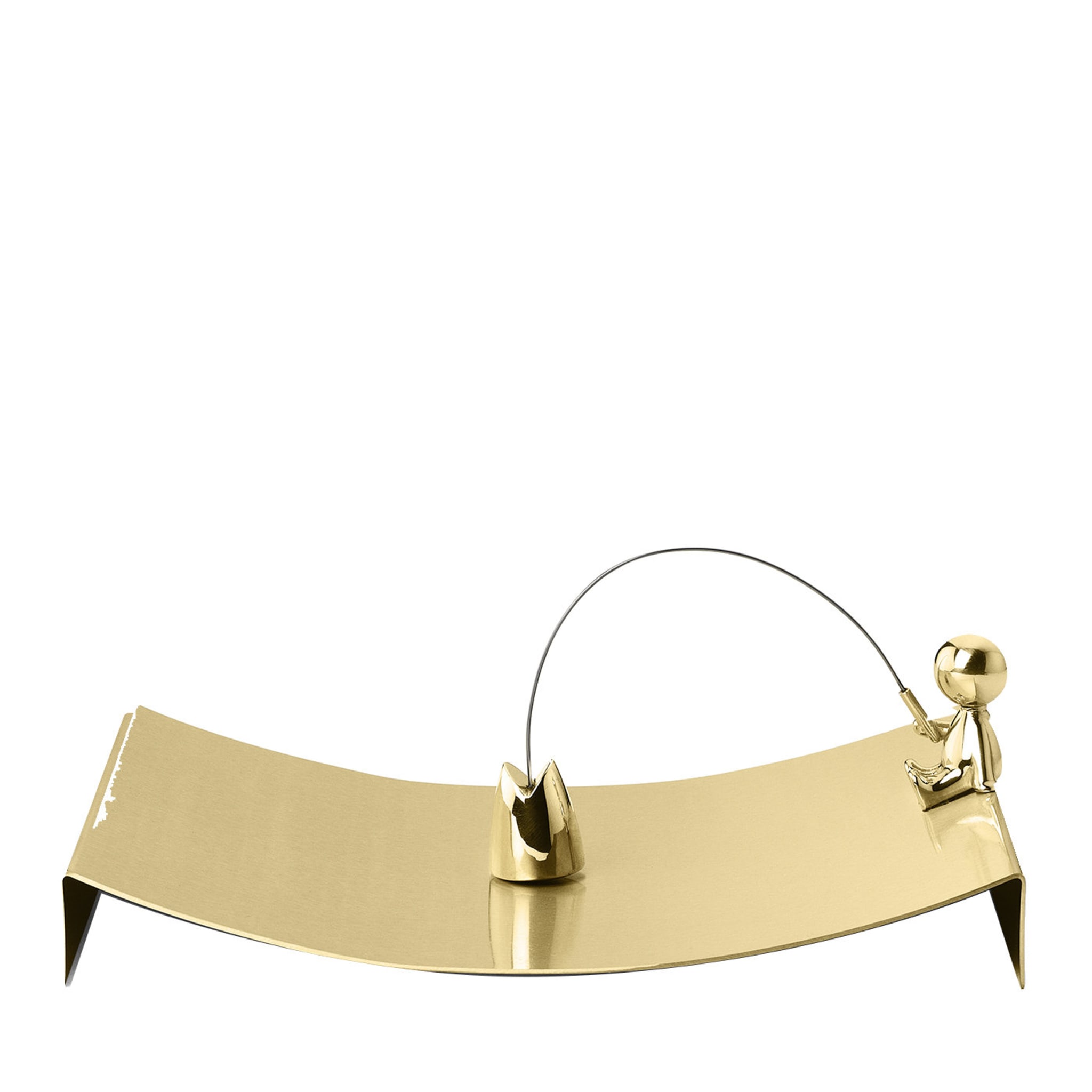 Omini Fisherman Napkin Tray in Polished Brass By Stefano Giovannoni - Main view