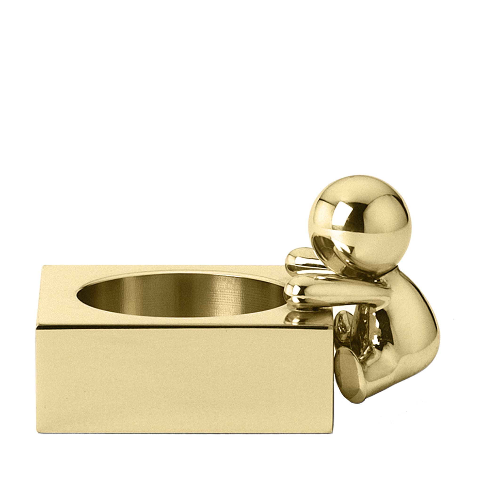 Omini Squared Tea Light holder in Polished Brass By Stefano Giovannoni - Main view