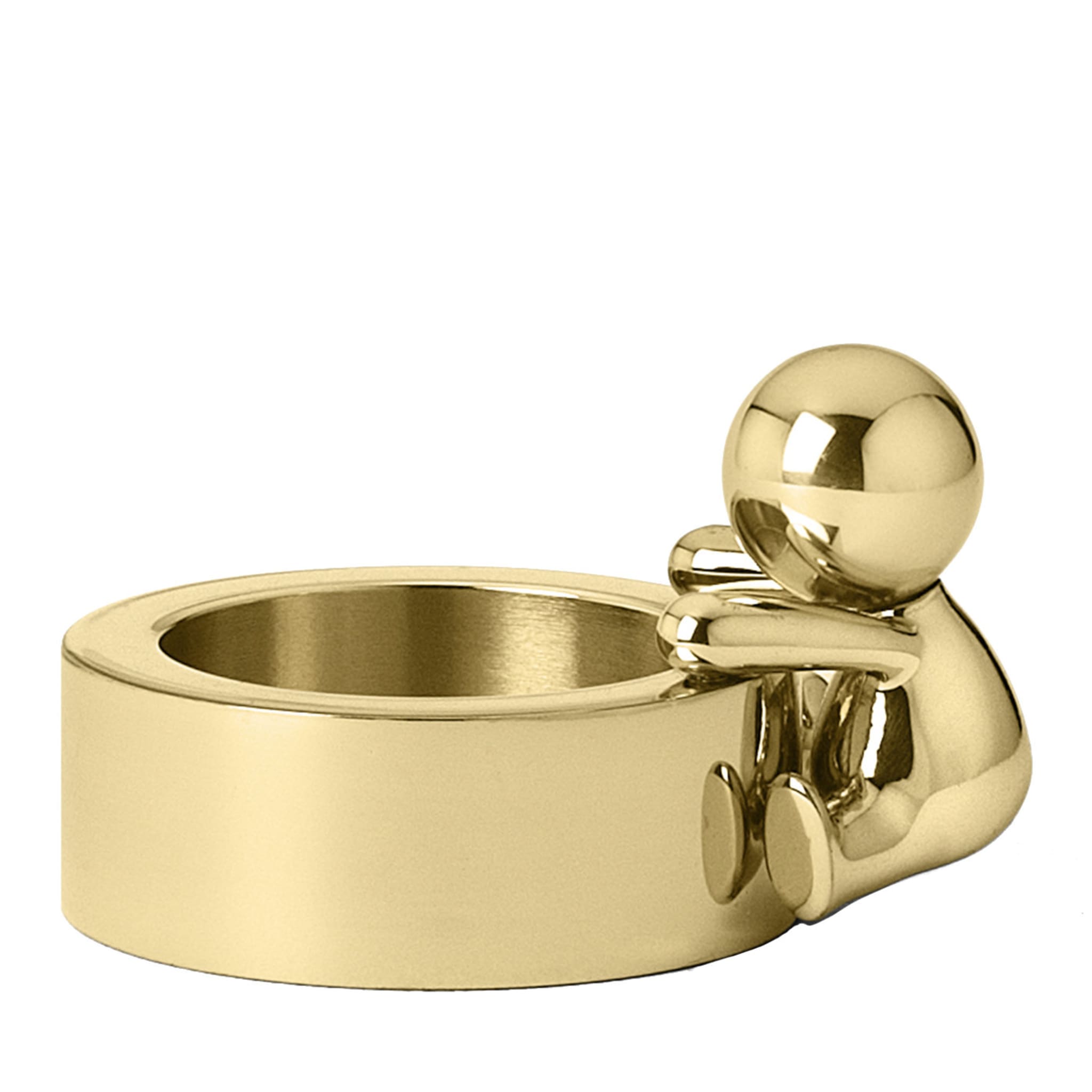 Omini Round Tea Light in Polished Brass By Stefano Giovannoni - Main view