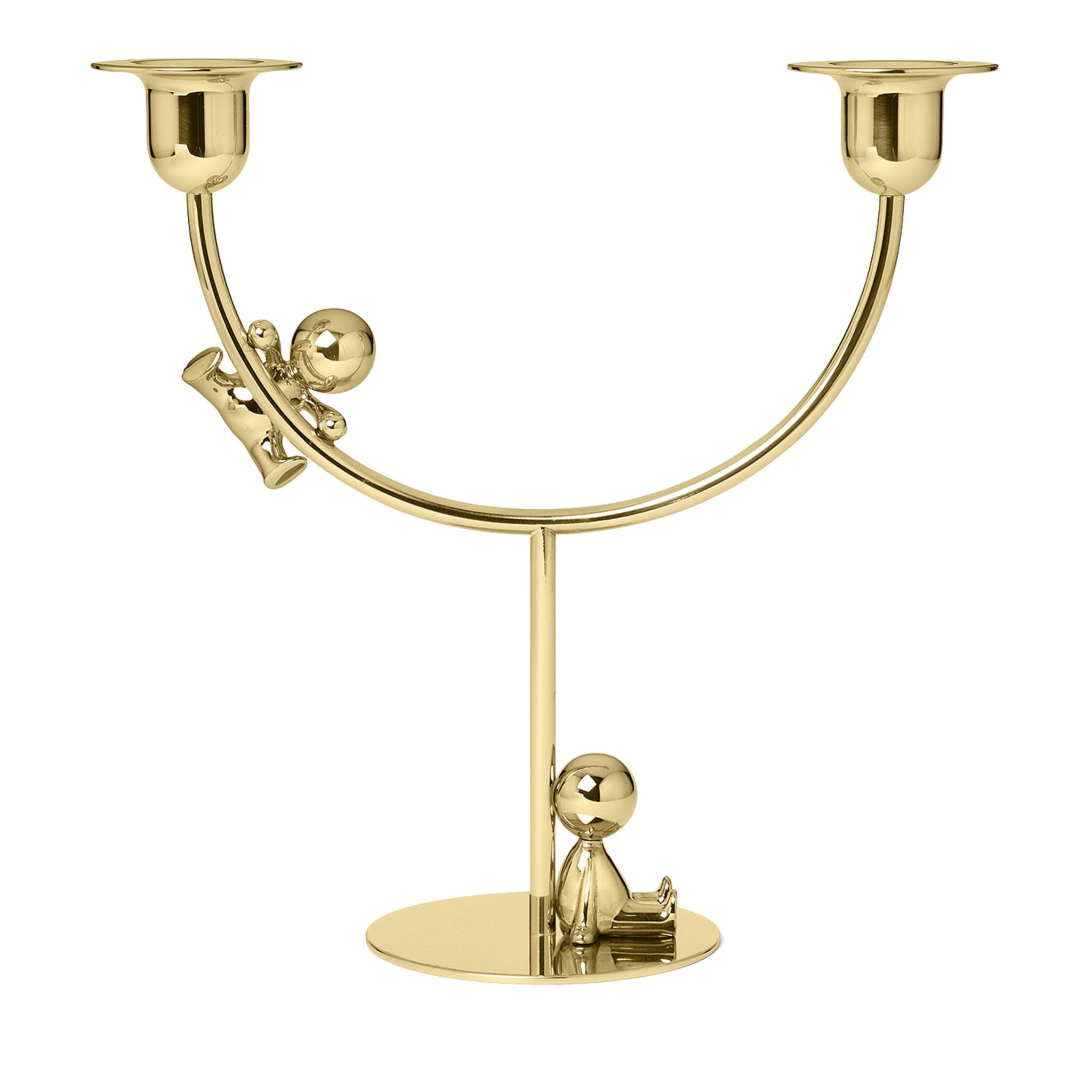 Omini Lazy Climber Candlestick in Polished Brass By Stefano Giovannoni - Main view