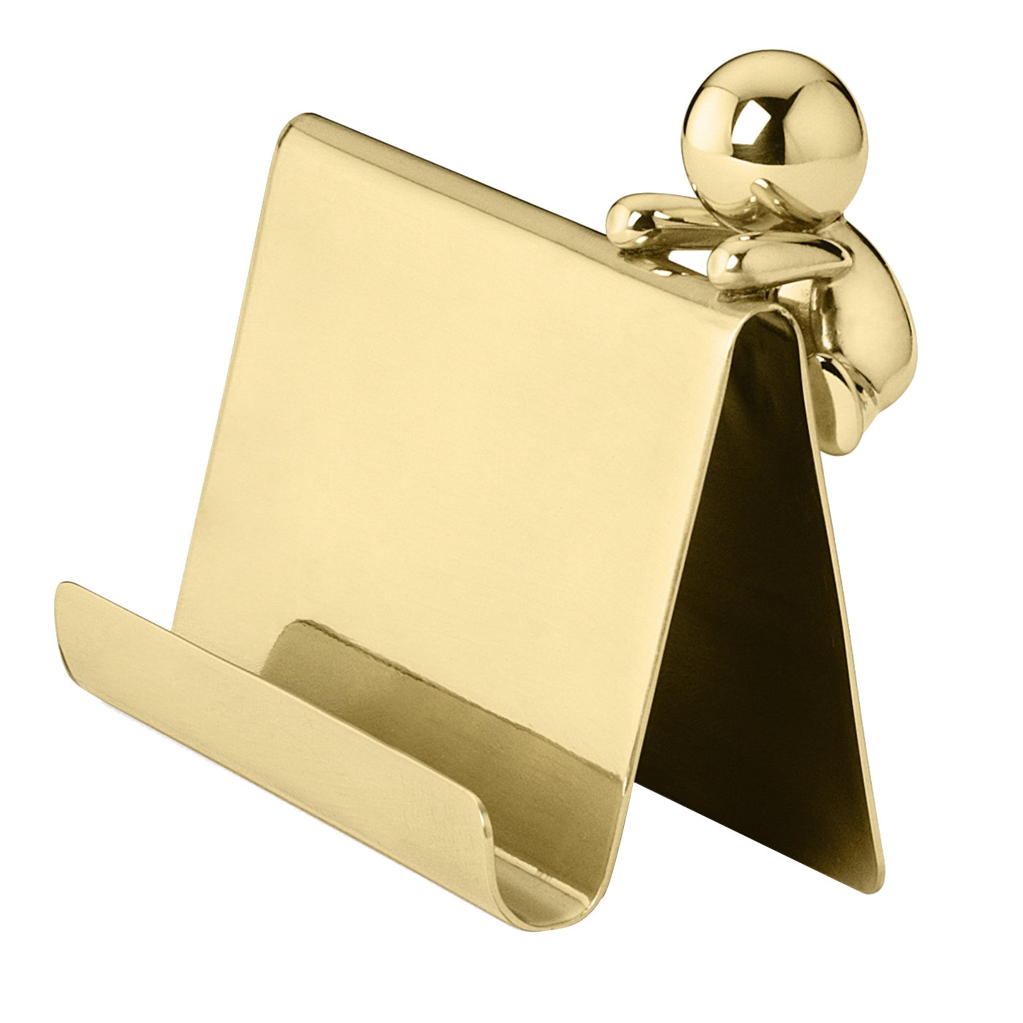 Omini Business Card Holder in Polished Brass By Stefano Giovannoni - Main view