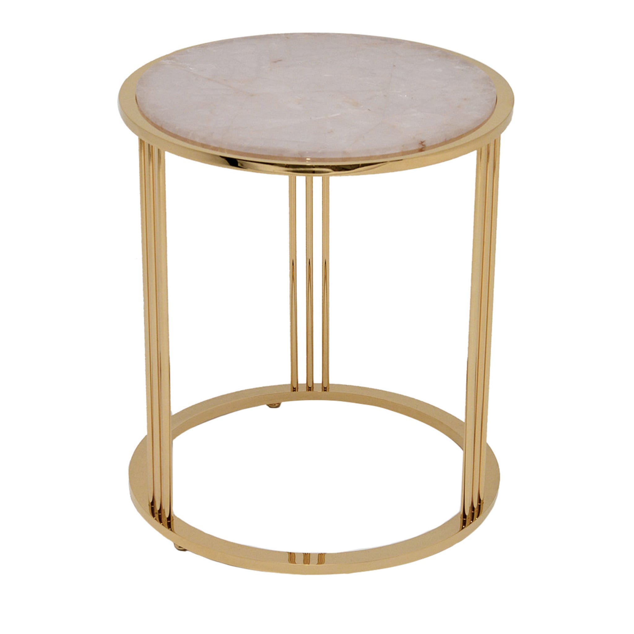 Round Pink Quartz Side Table  - Main view