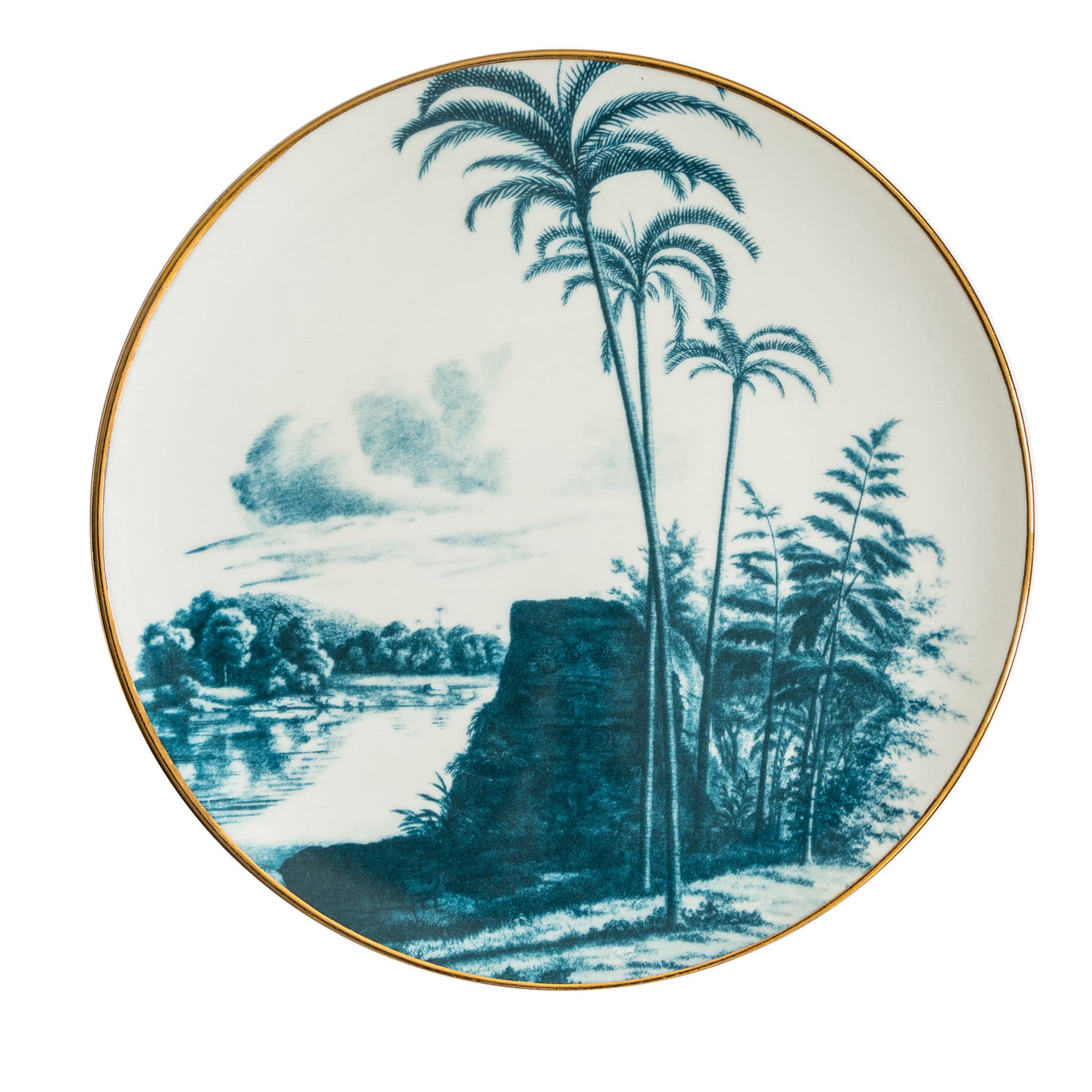 Las Palmas Porcelain Dinner Plate With Blue Tropical Lendscape #1 - Main view