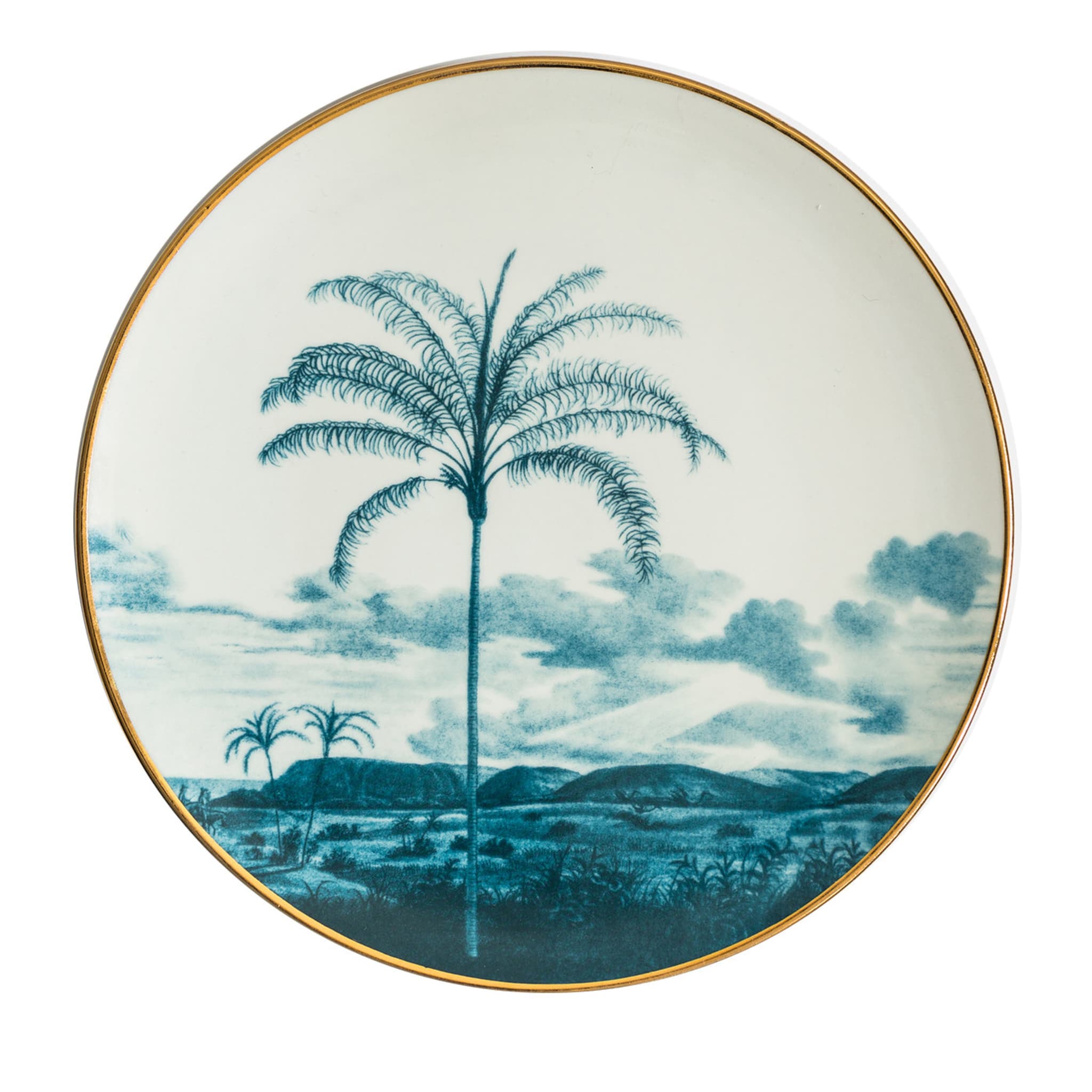 Las Palmas Porcelain Dinner Plate With Blue Tropical Lendscape #3 - Main view