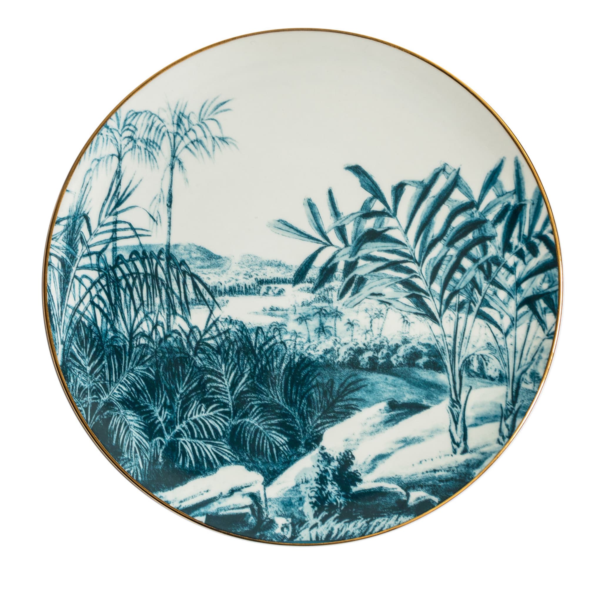 Las Palmas Porcelain Dinner Plate With Blue Tropical Lendscape #4 - Main view