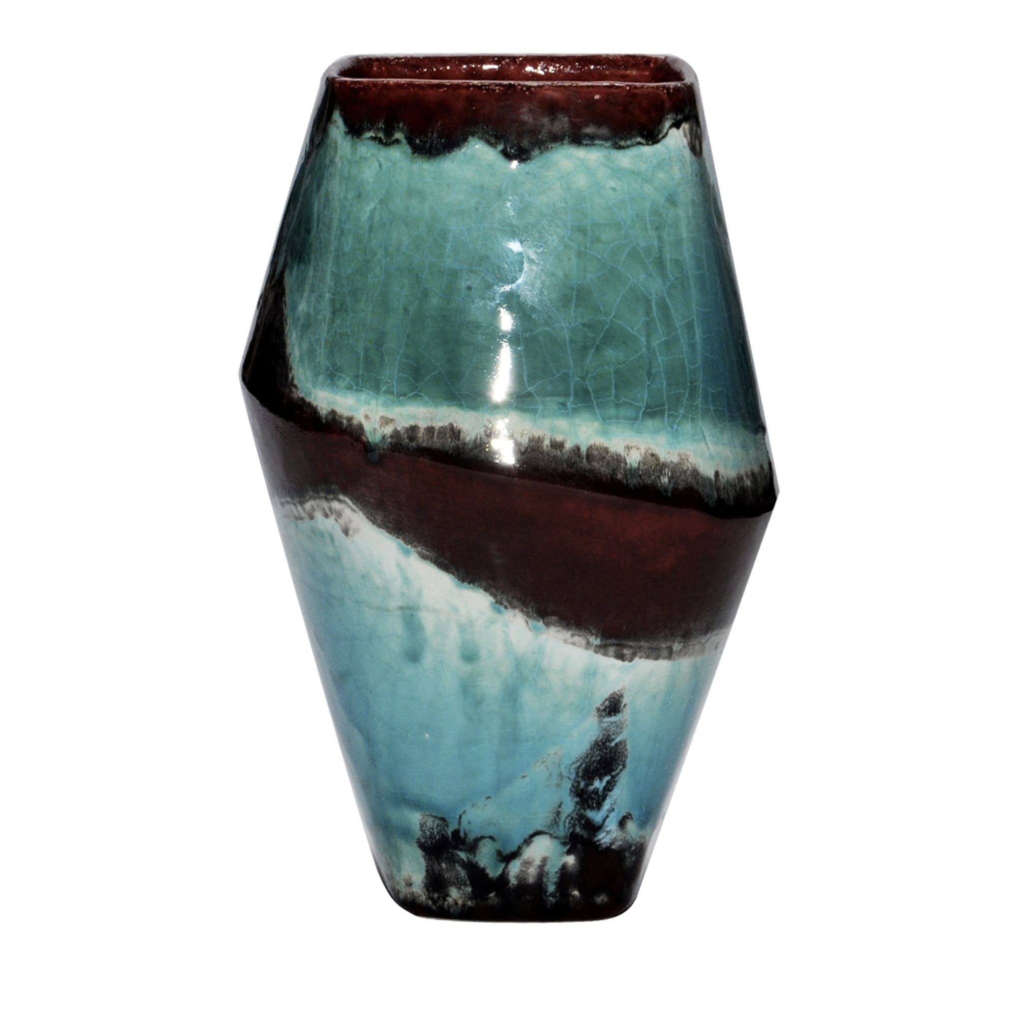 Anfora Vase Turquoise and Red - Main view