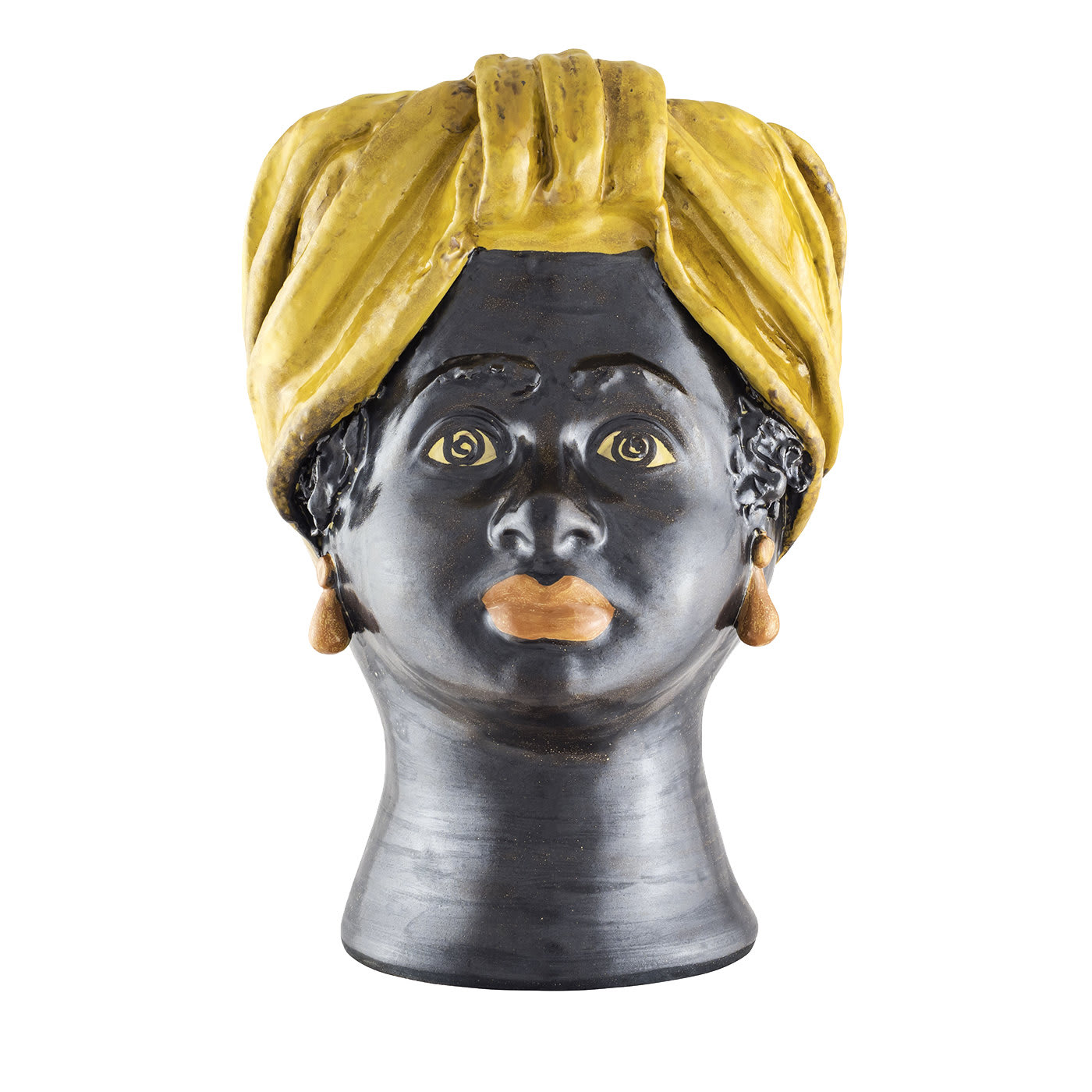 Moor Woman Head with Yellow Turban Vase - Alessi Ceramiche