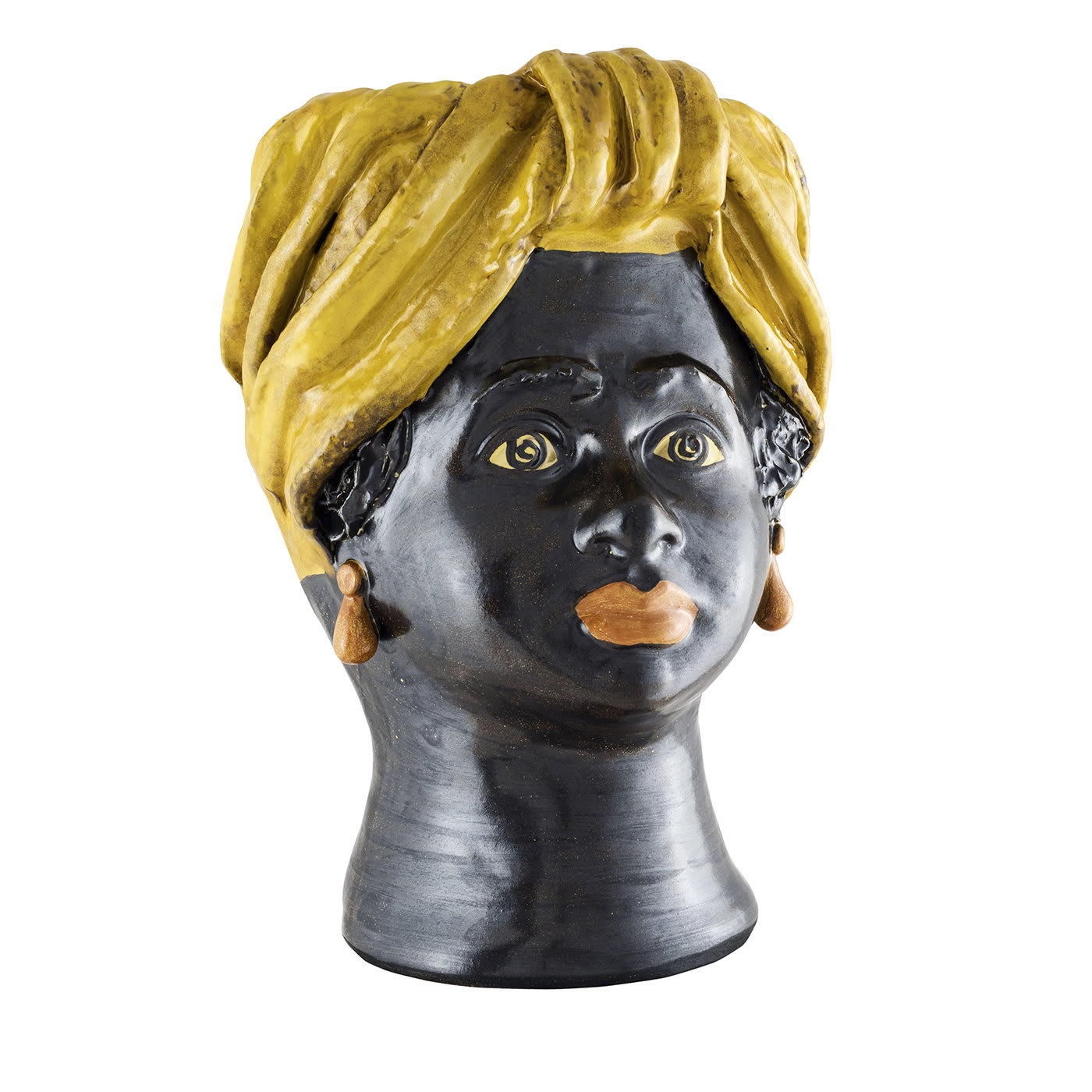 Moor Woman Head with Yellow Turban Vase - Alessi Ceramiche