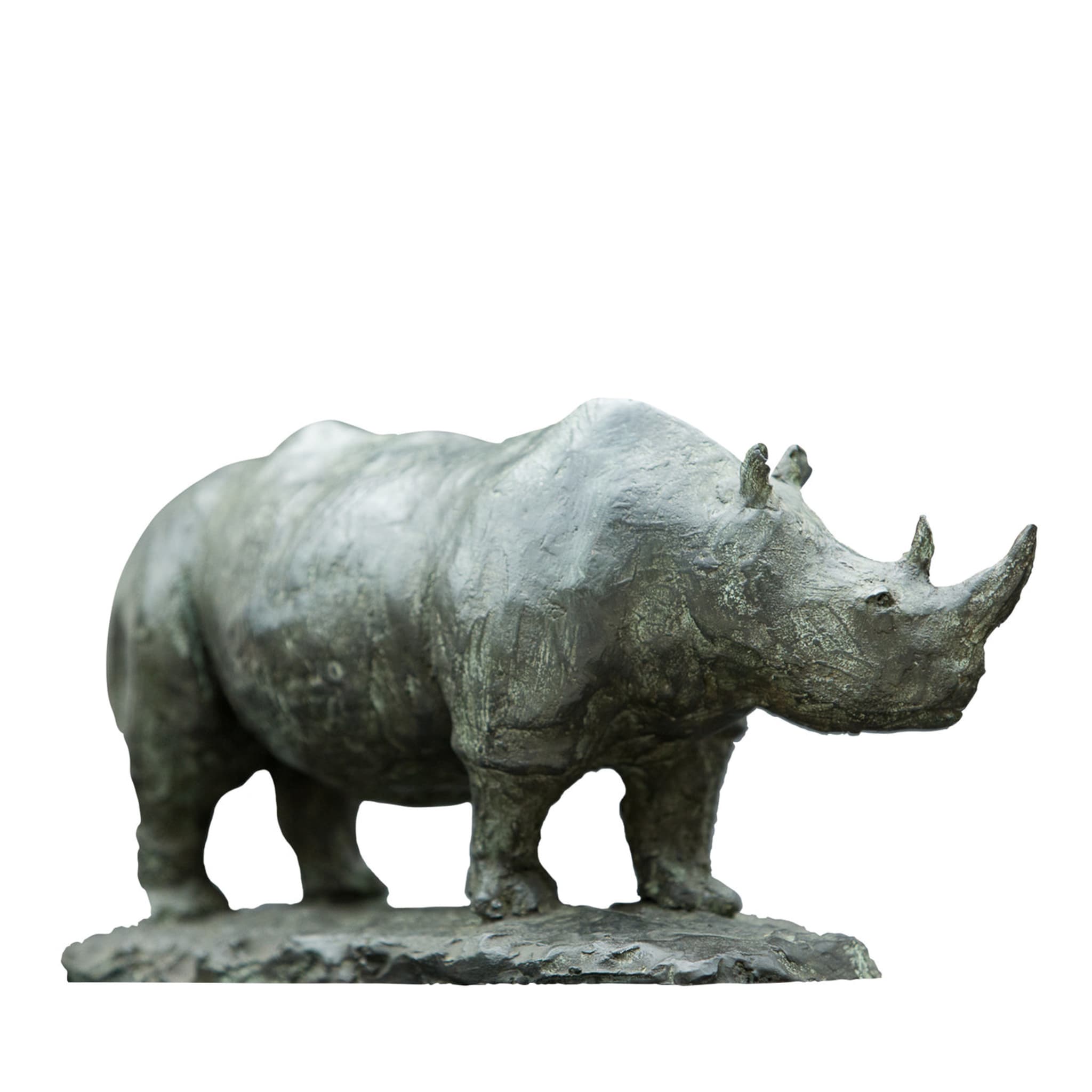 Rhinozeros Bronze Skulptur - Hauptansicht
