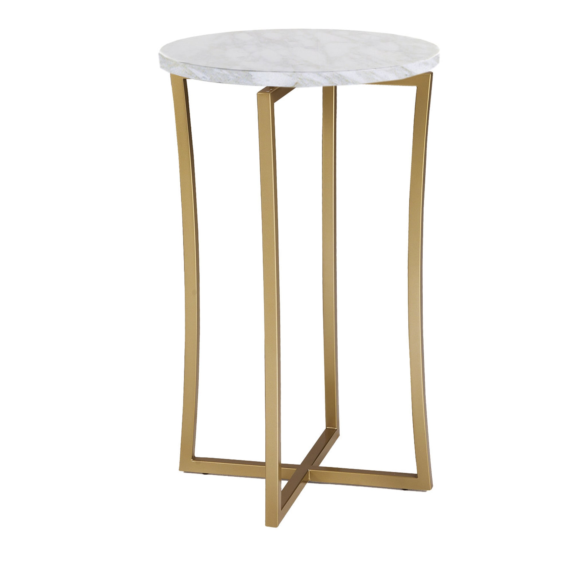 T163/H Tall Side Table With Calcatta Marble Top - Main view