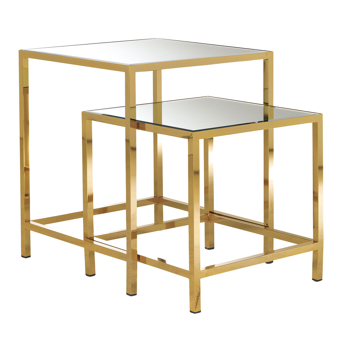 Set of 2 Nesting Tables with Mirror top - Zanaboni