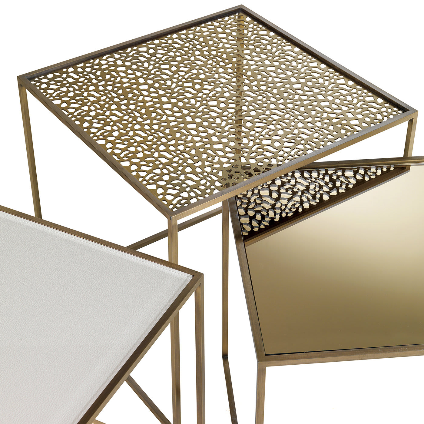 Friends Set of 2 Nesting Tables with Perforated Top - Zanaboni