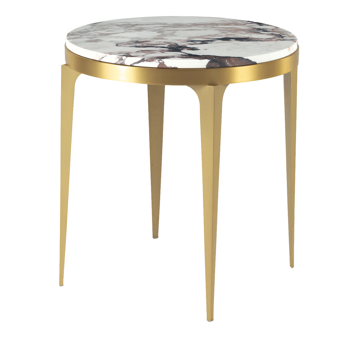Side Table in Brass and Marble - Zanaboni