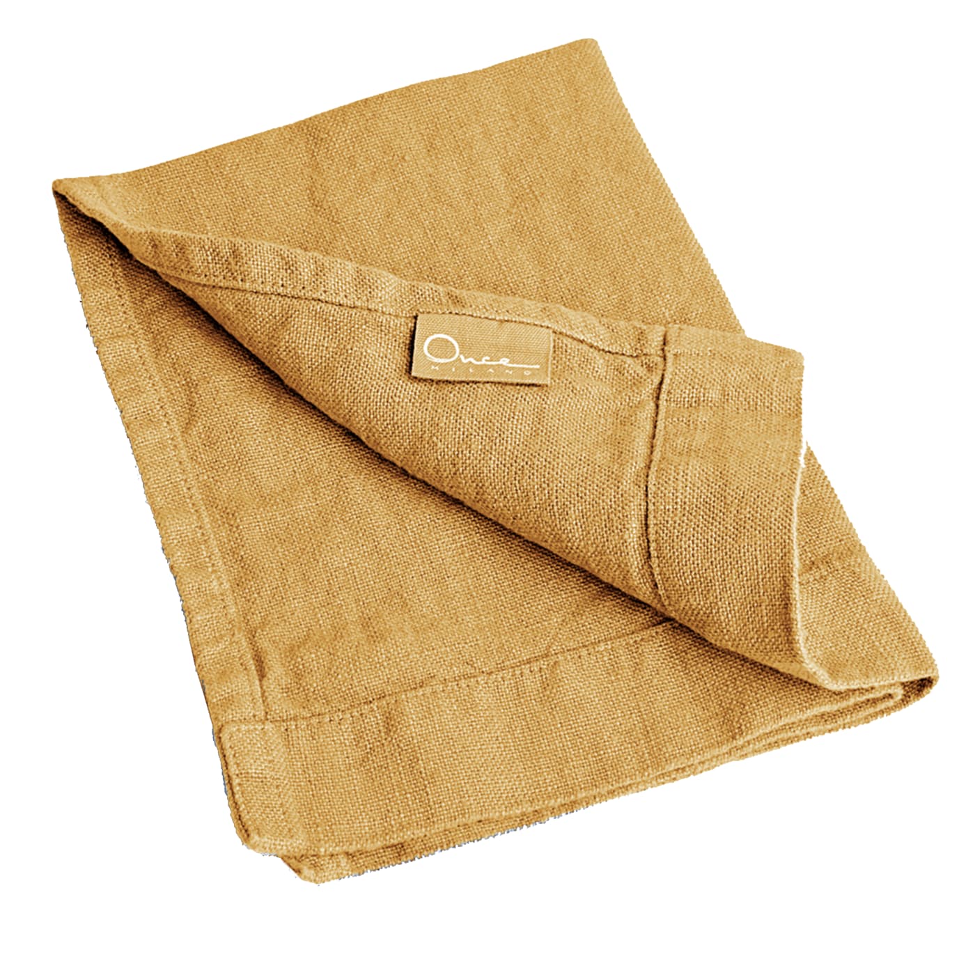 Set of 5 Mustard Linen Hand Towels - Once Milano