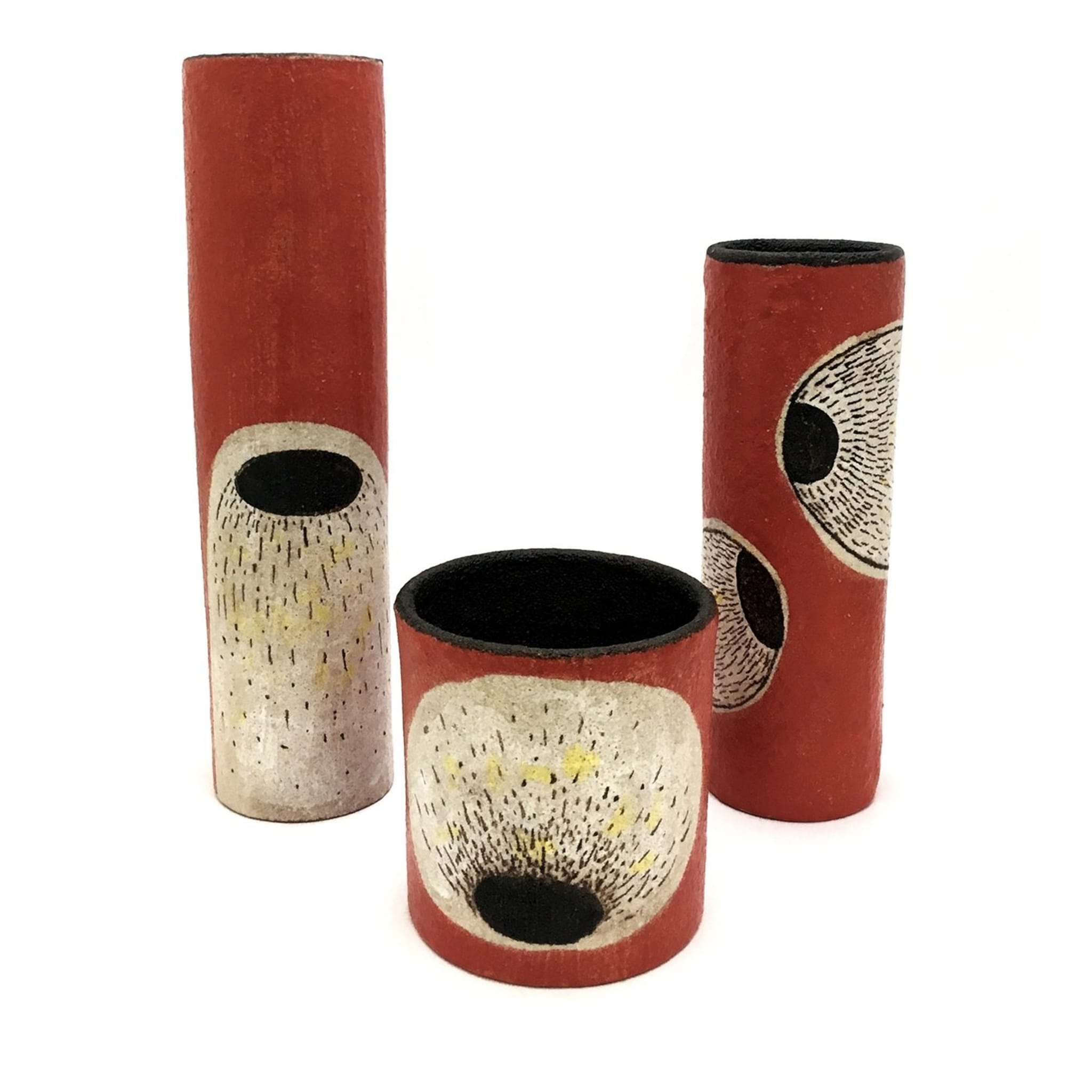 Segno White and Red Tall Vase - Alternative view 2