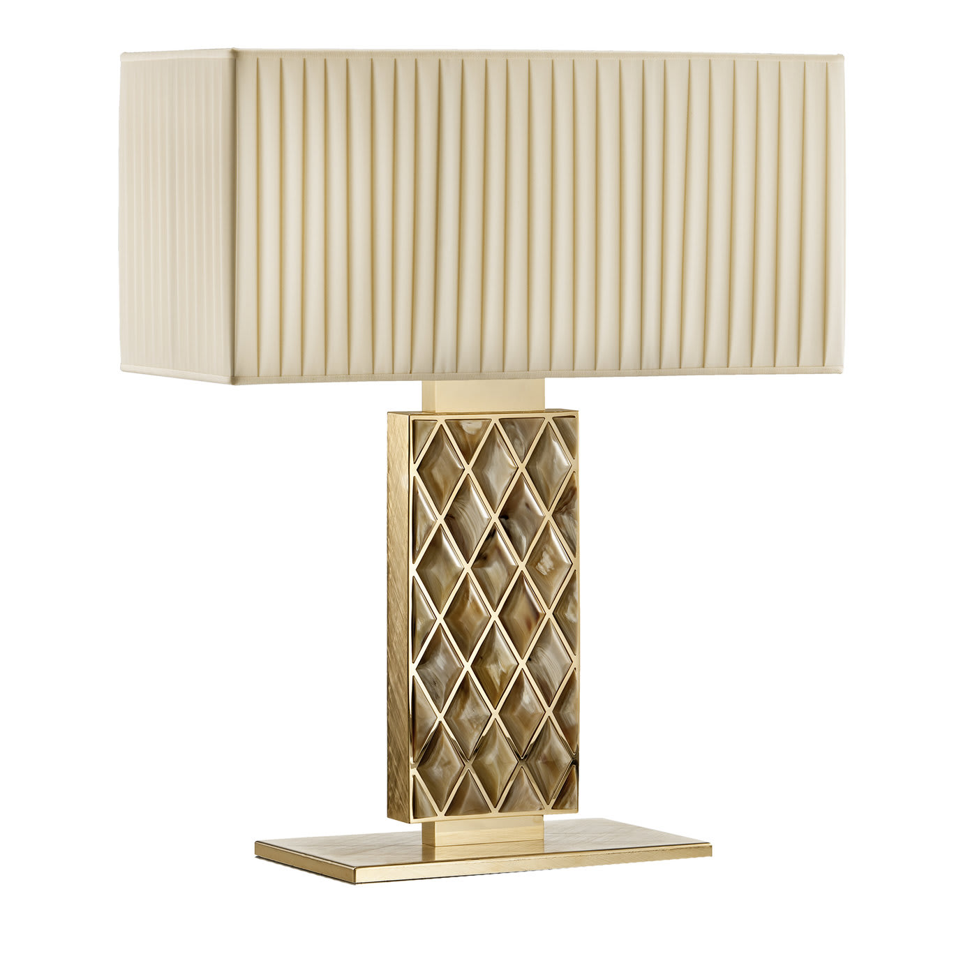 Brass Large Rectangular Table Lamp - Arcahorn