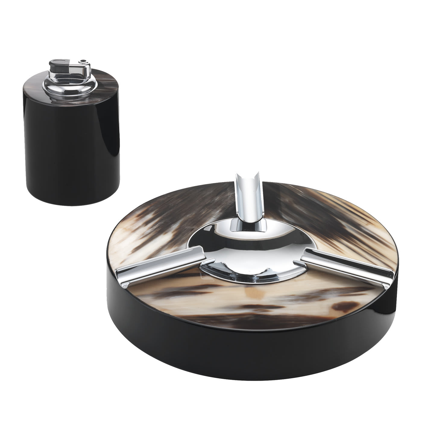 Round Lighter and Ash Tray Set - Arcahorn
