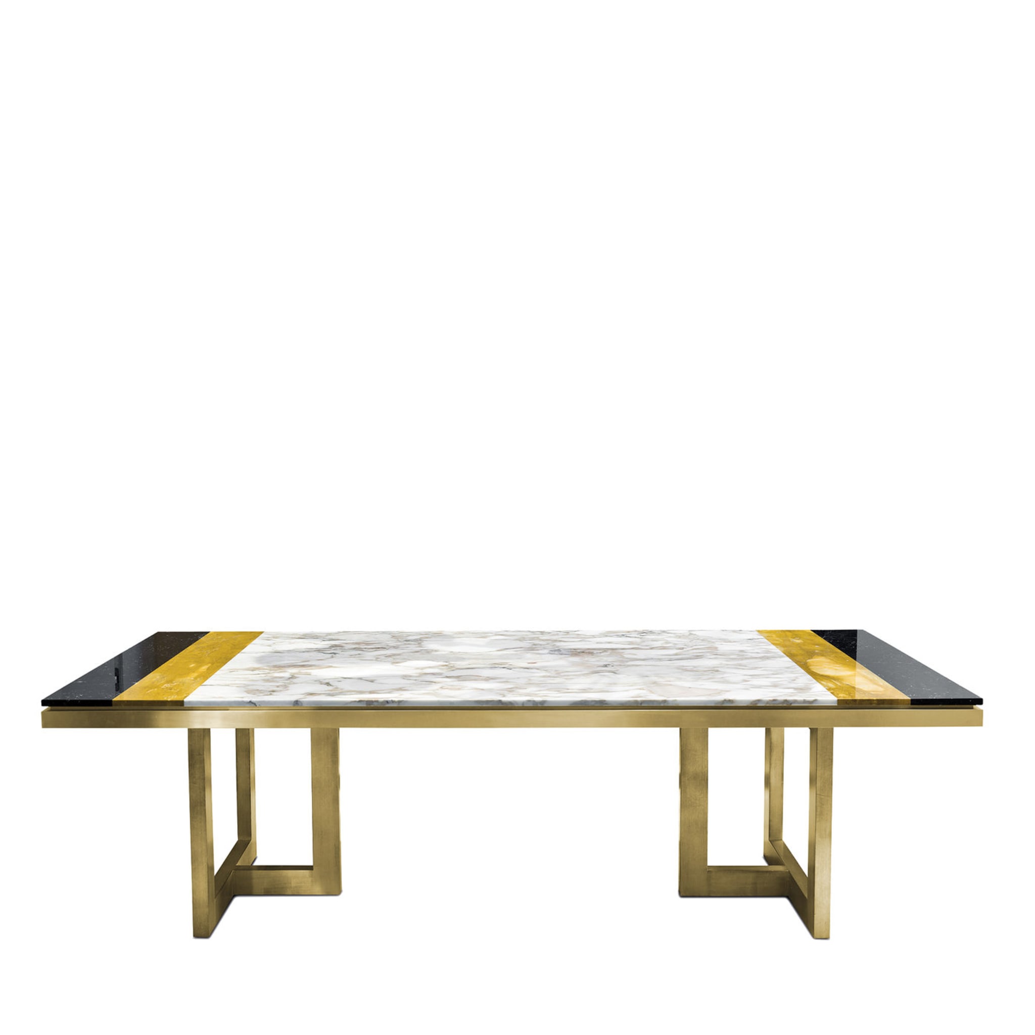 Otello Table in Calacatta and Marquina Marbles - Main view