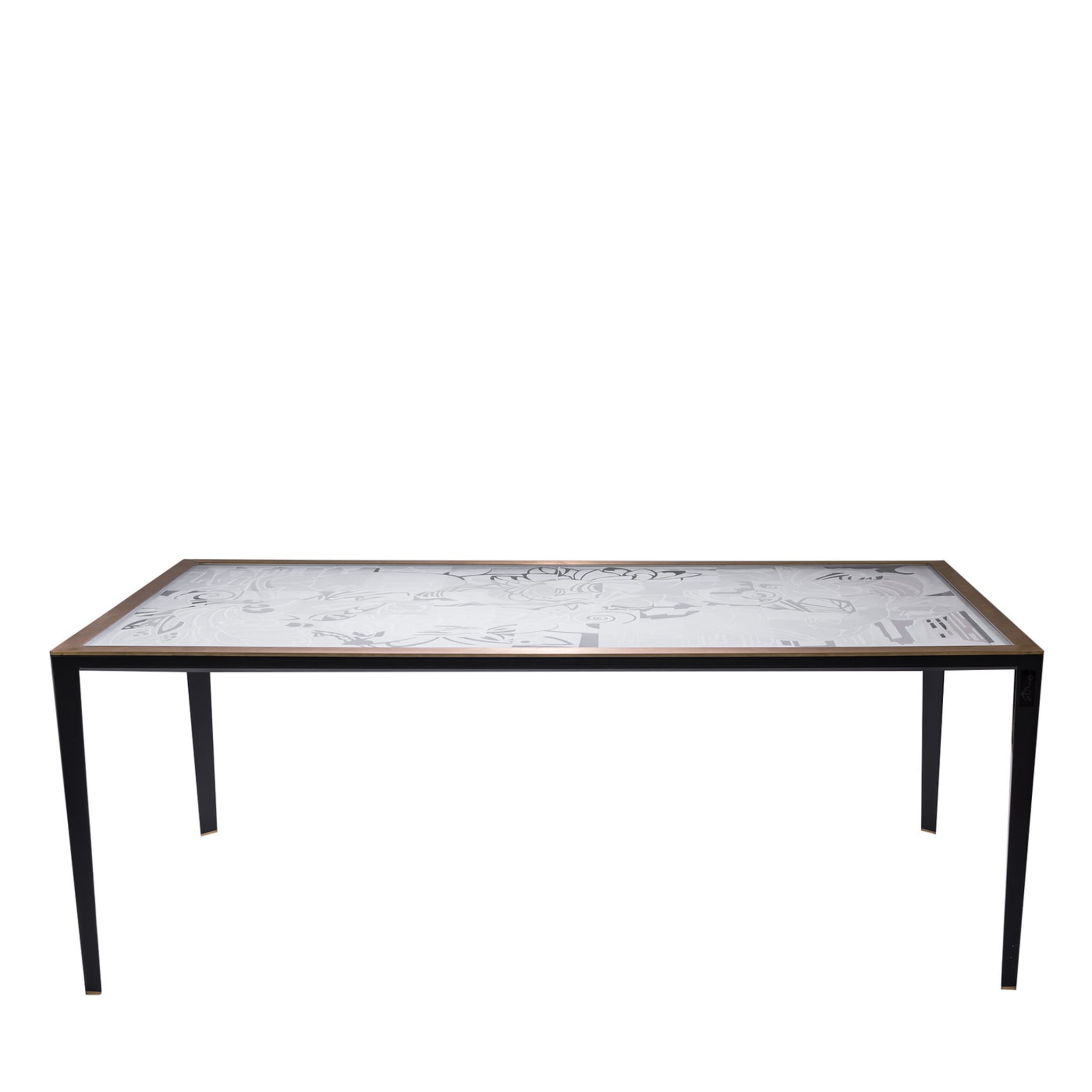 Tavolo nero in ferro e vetro - Vista principale