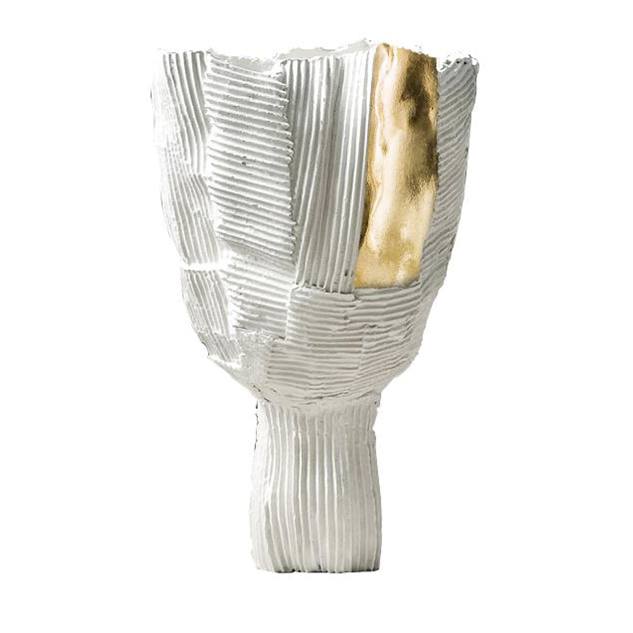 Centrotavola con piedini in oro e bianco Cartocci Tulipano - Vista principale